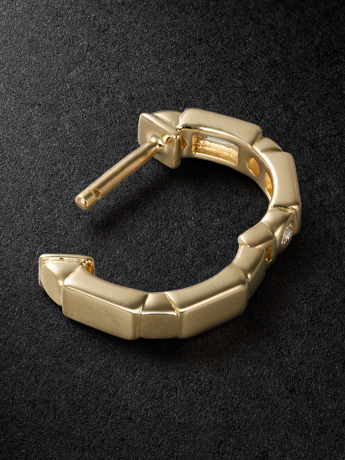 Sydney Evan 14-karat Gold Diamond Single Hoop Earring In Gold
