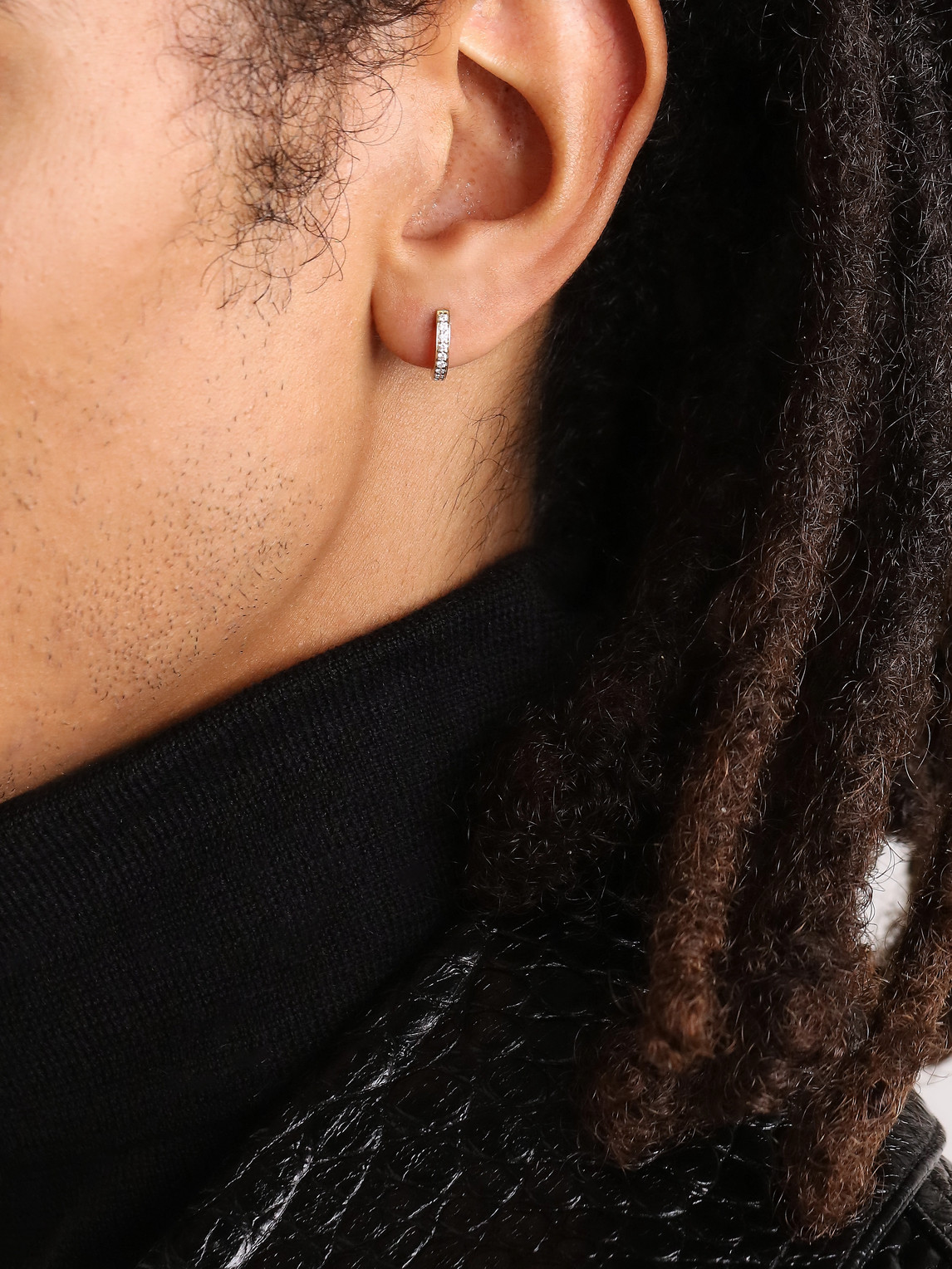Sydney Evan 14-karat Gold Diamond Single Hoop Earring In Gold