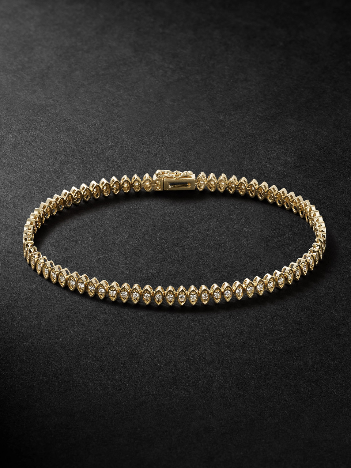 Sydney Evan 14-karat Gold Diamond Bracelet In Black