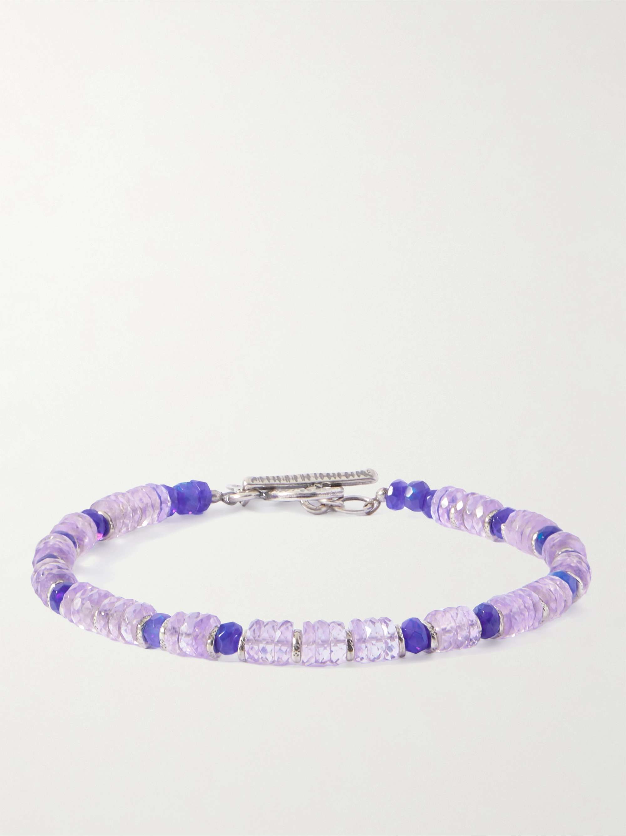 Sterling Silver Ethiopian Opal & Amethyst Bracelet Sterling Silver Ethiopian Opal & Amethyst Bracelet