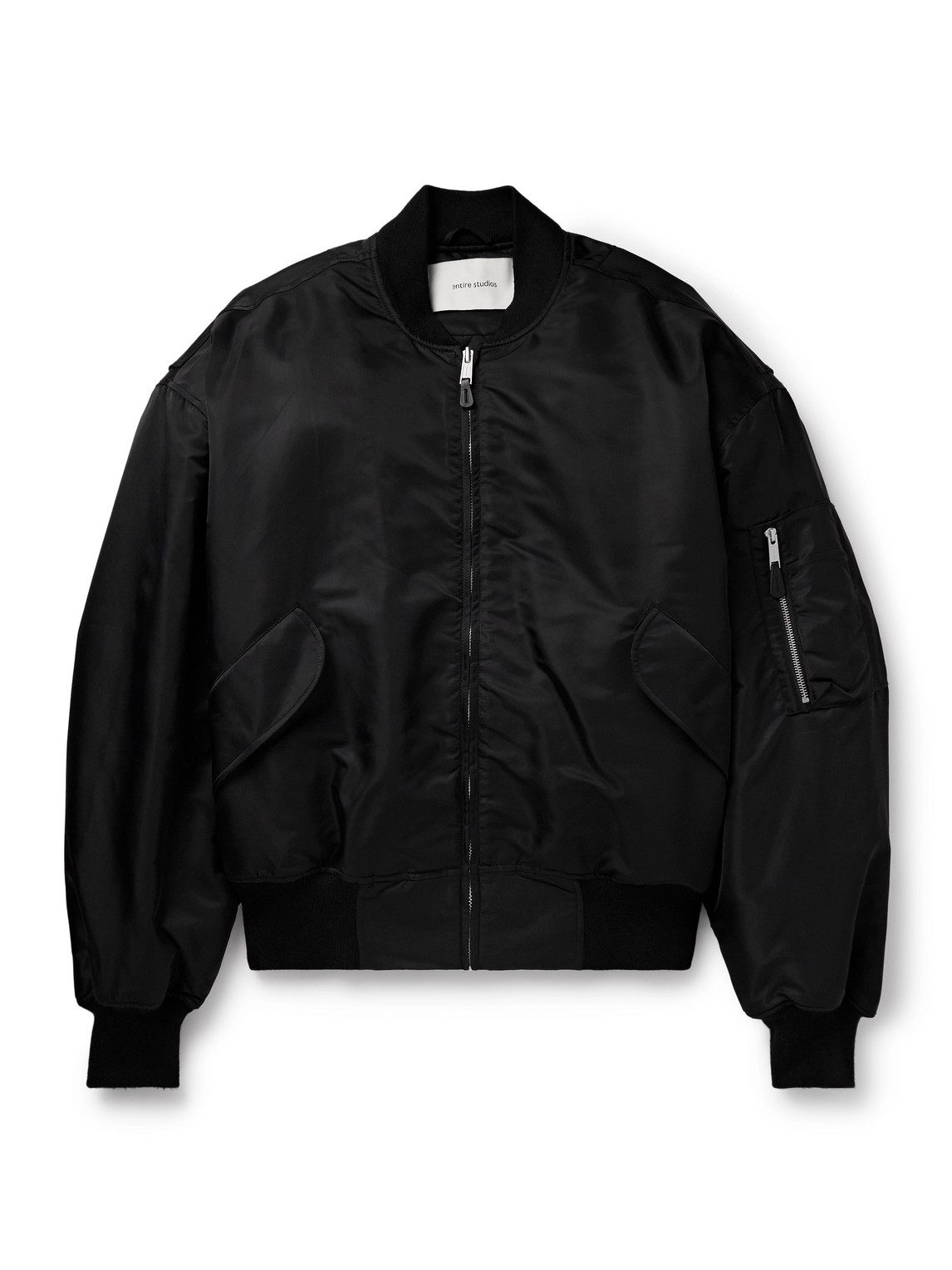 Broad Oversized Satin Bomber Jacket