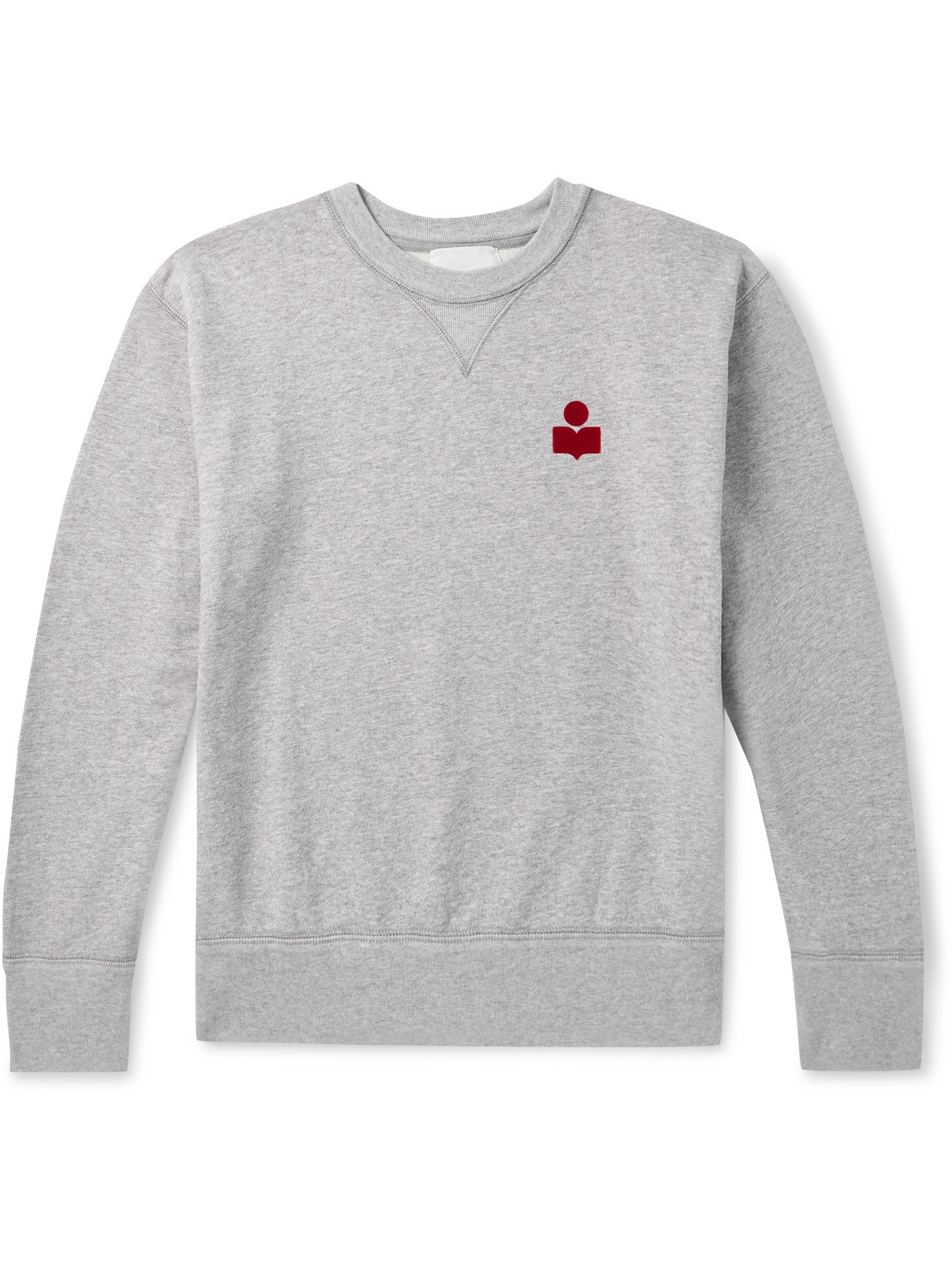 Isabel Marant Mike Logo-embroidered Cotton-blend Jersey Sweatshirt In Gray