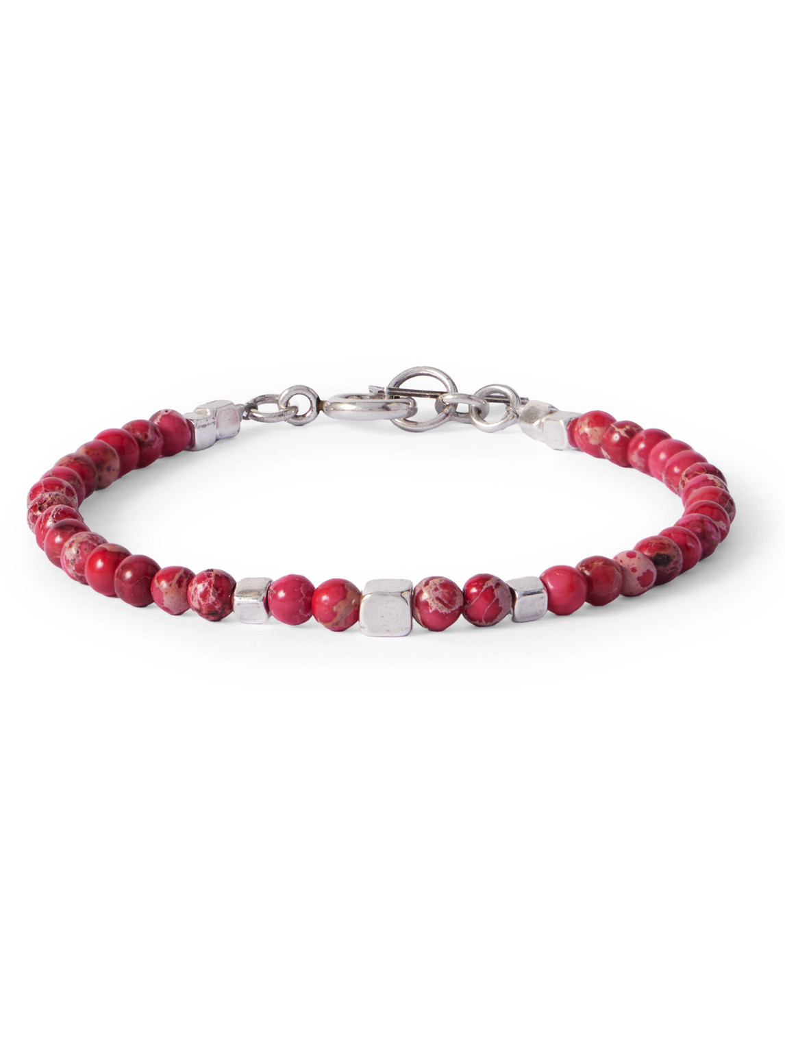 Isabel Marant Silver-tone And Wood Beaded Bracelet In Red