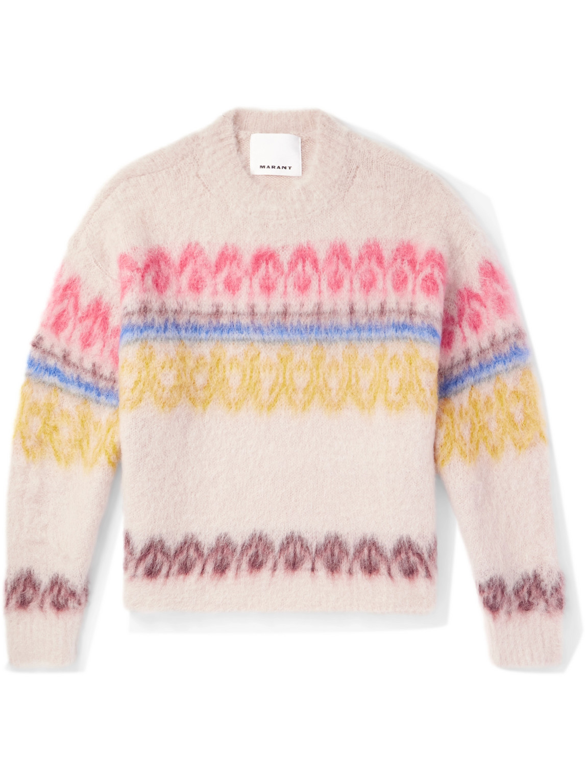 Isabel Marant Dully Brushed Wool-blend Jacquard Jumper In Neutrals