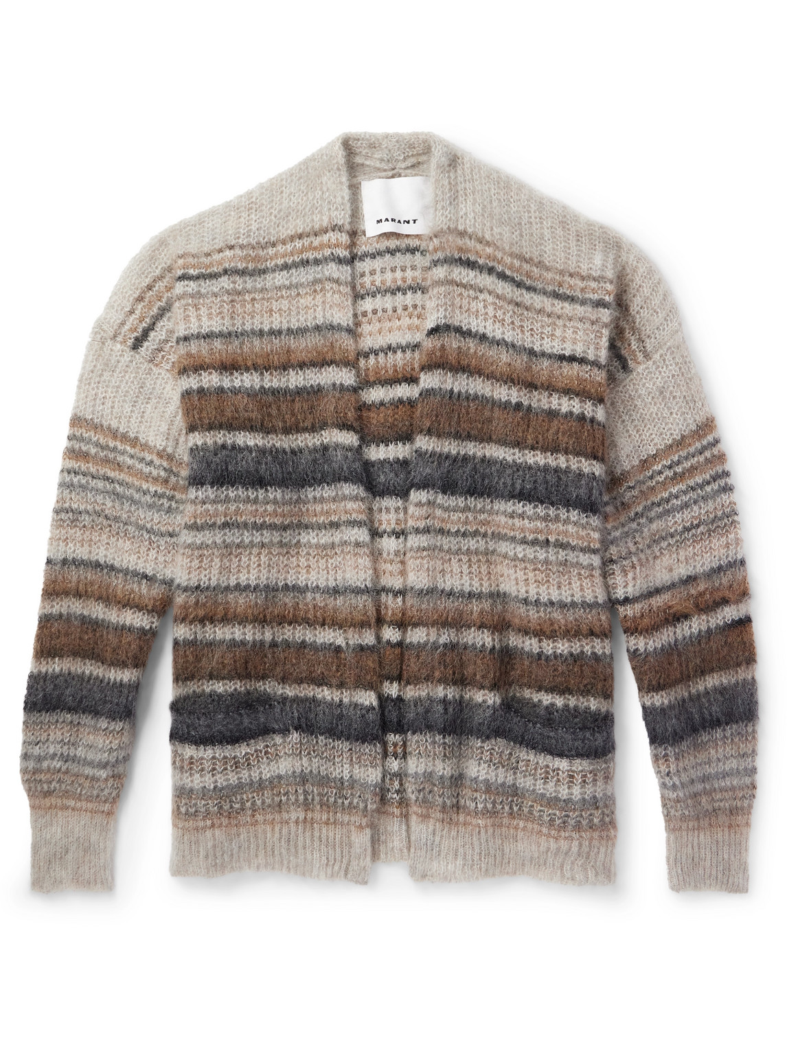 Isabel Marant Danah Striped Mohair-blend Cardigan In Brown