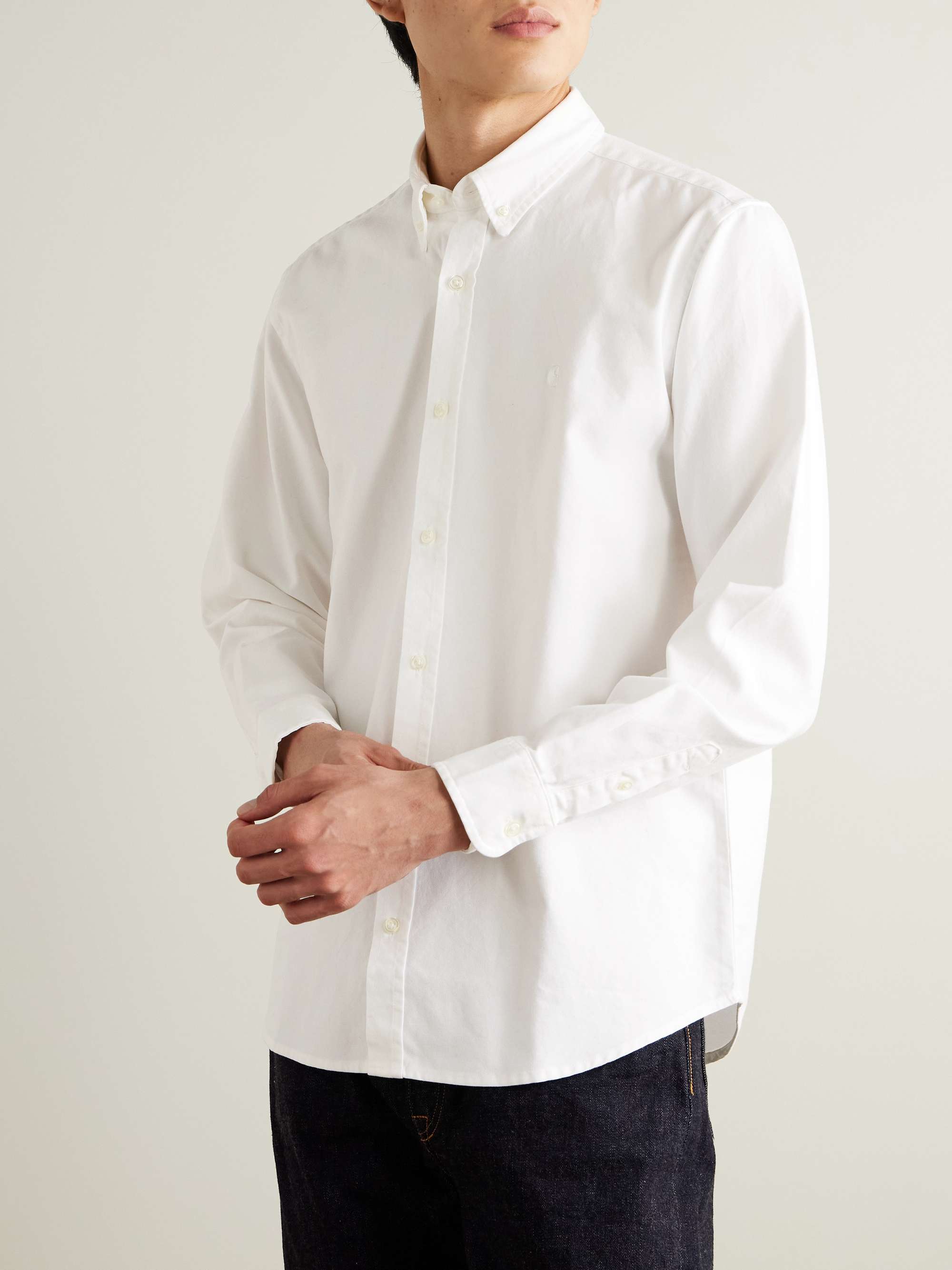 CARHARTT WIP Bolton Button-Down Collar Logo-Embroidered Cotton Oxford Shirt