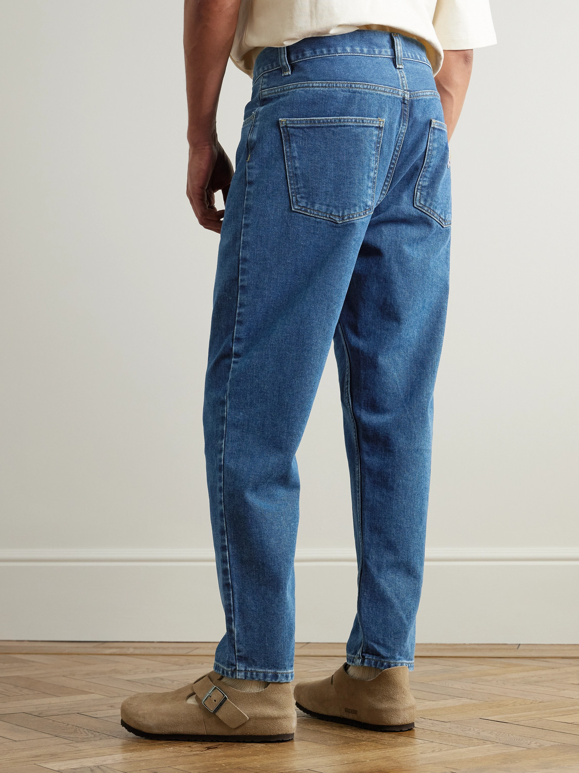 Carhartt Newel Tapered Logo-appliquéd Jeans In Blue