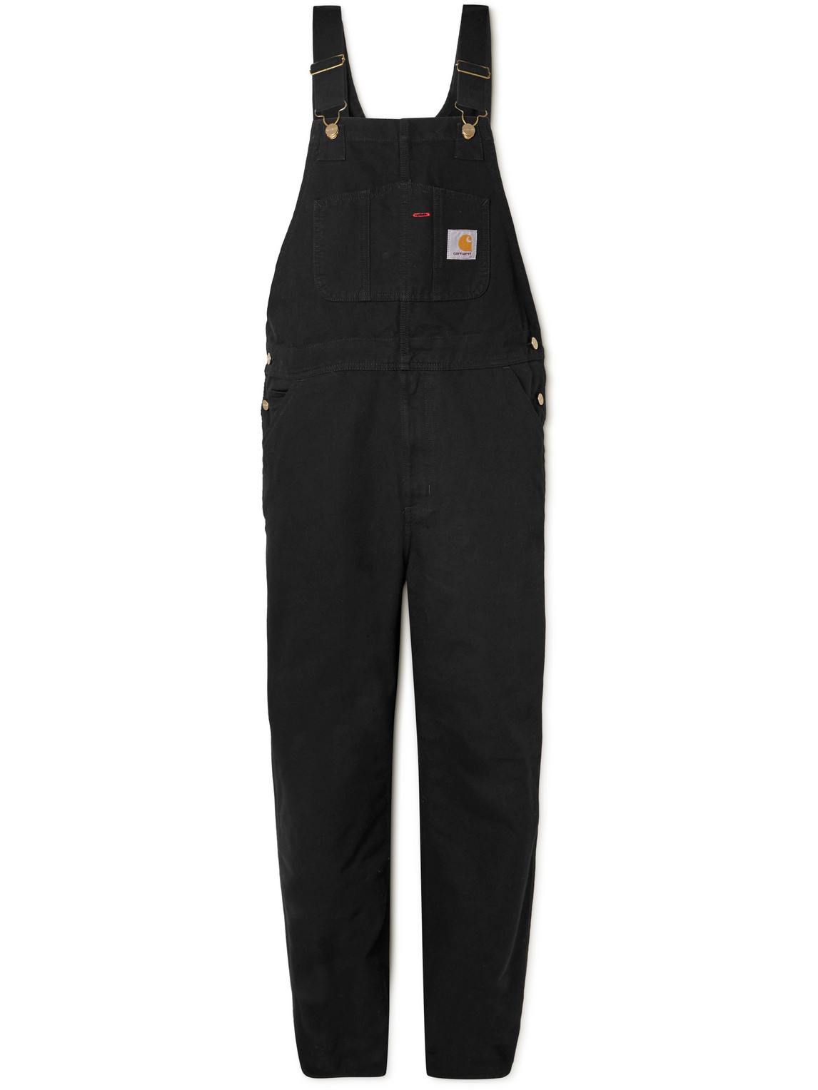 Shop Carhartt Straight-leg Cotton-canvas Overalls In Black