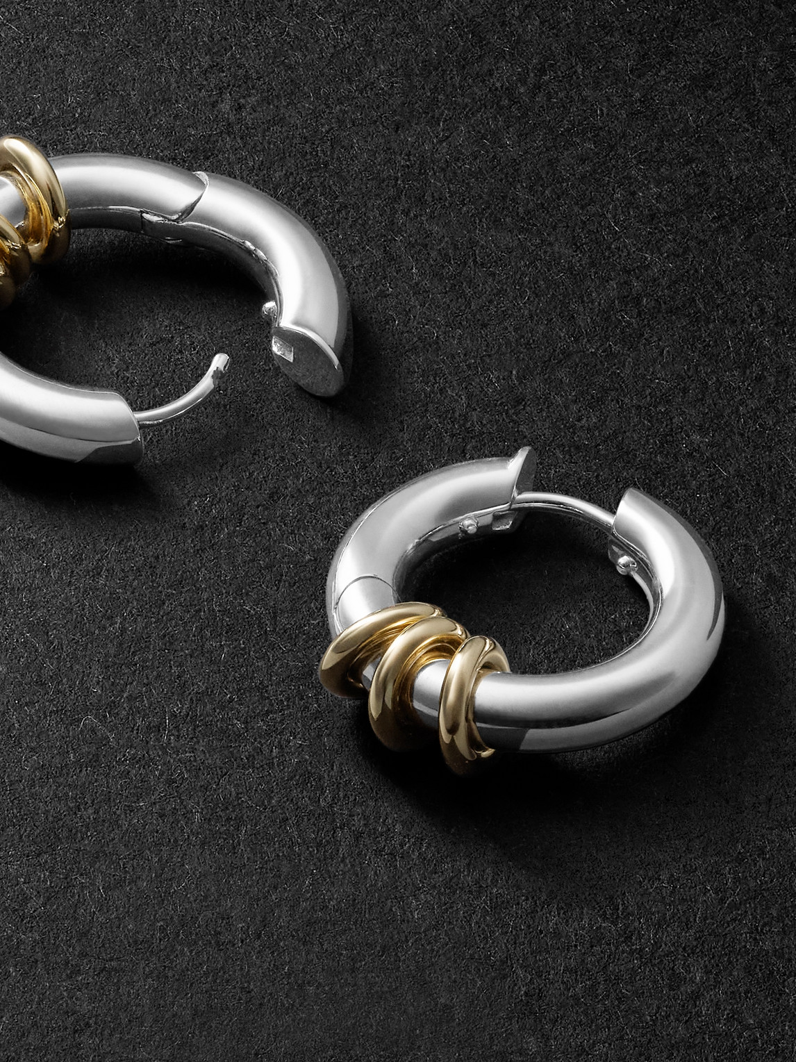 Spinelli Kilcollin Ursa Minor Sterling Silver And 18-karat Gold Hoop Earrings In Silver