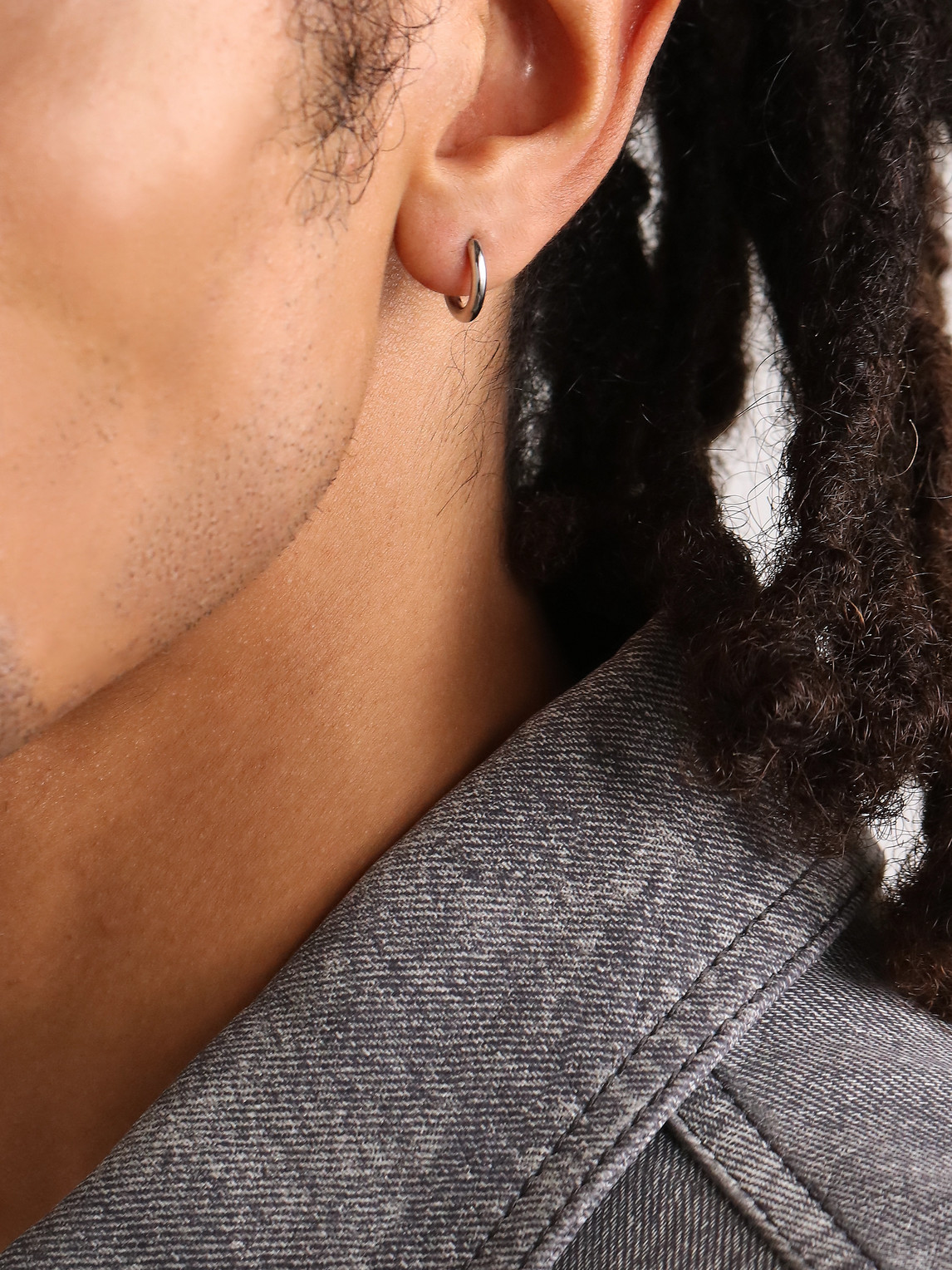 Spinelli Kilcollin Micro 18-karat White Gold Single Hoop Earring In Silver