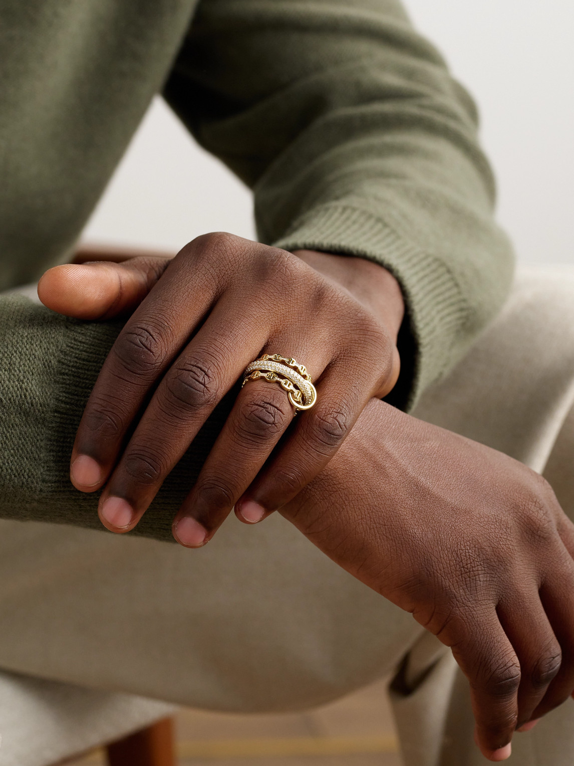 Spinelli Kilcollin Hoorsenbuhs Microdame Sk 18-karat Gold Diamond Ring In Gold