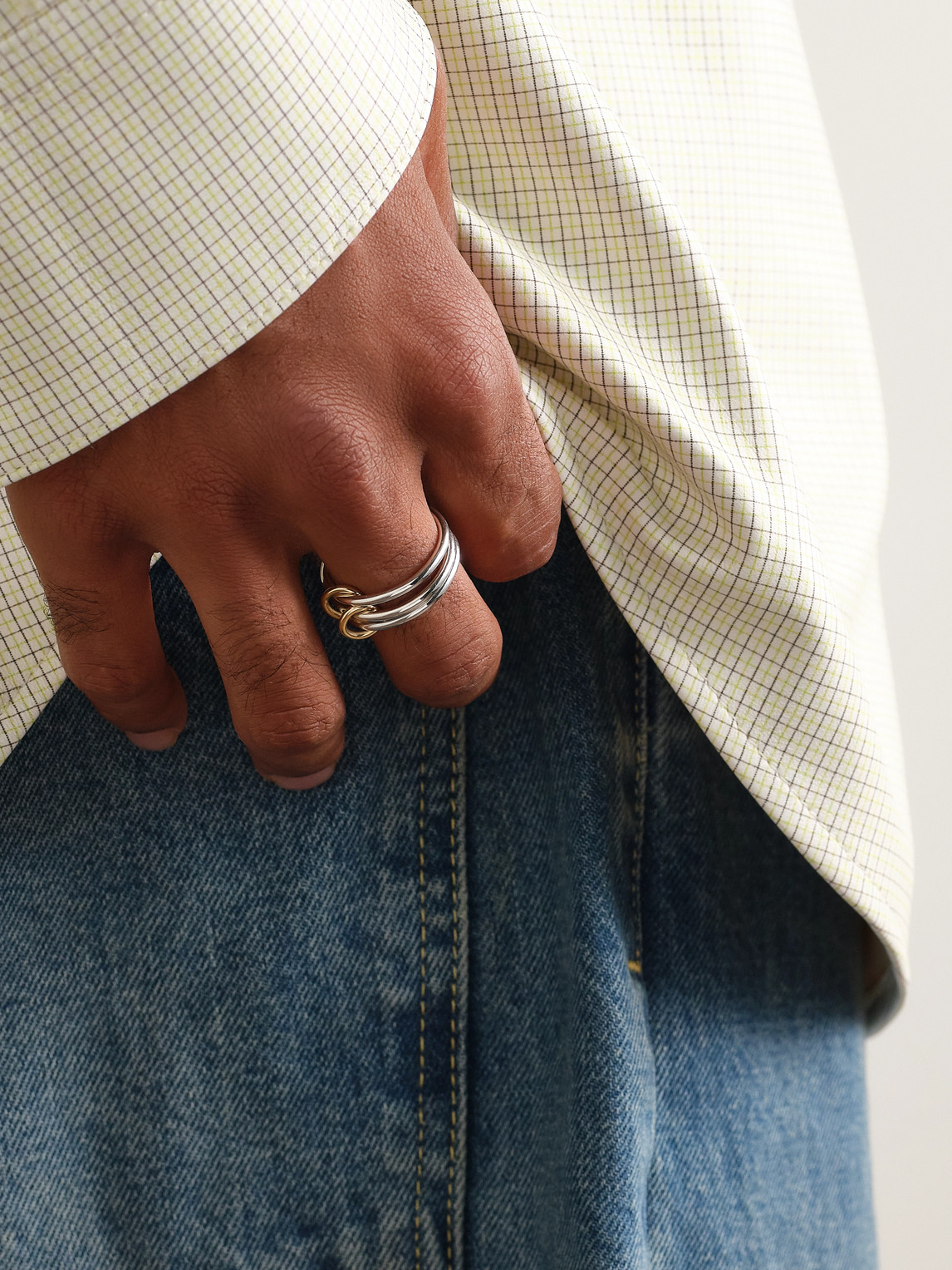Spinelli Kilcollin Solarium Sterling Silver And 18-karat Gold Ring In Silver