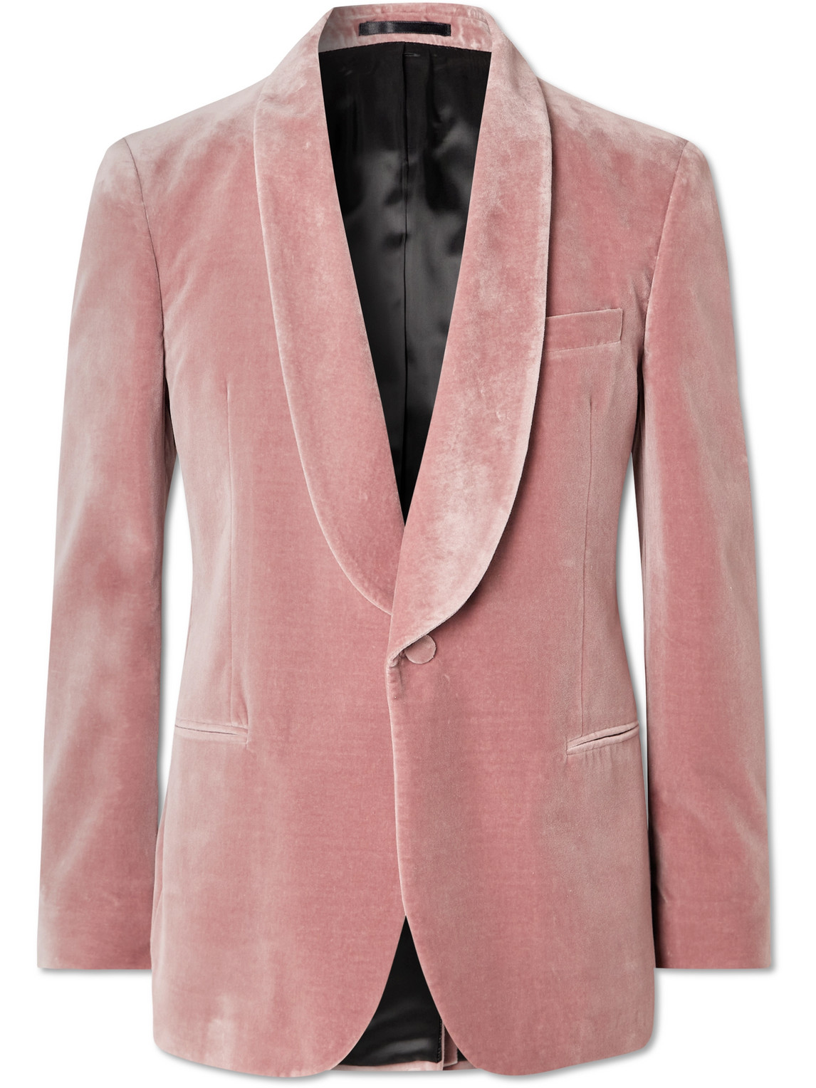 Slim-Fit Shawl-Collar Cotton-Velvet Tuxedo Jacket