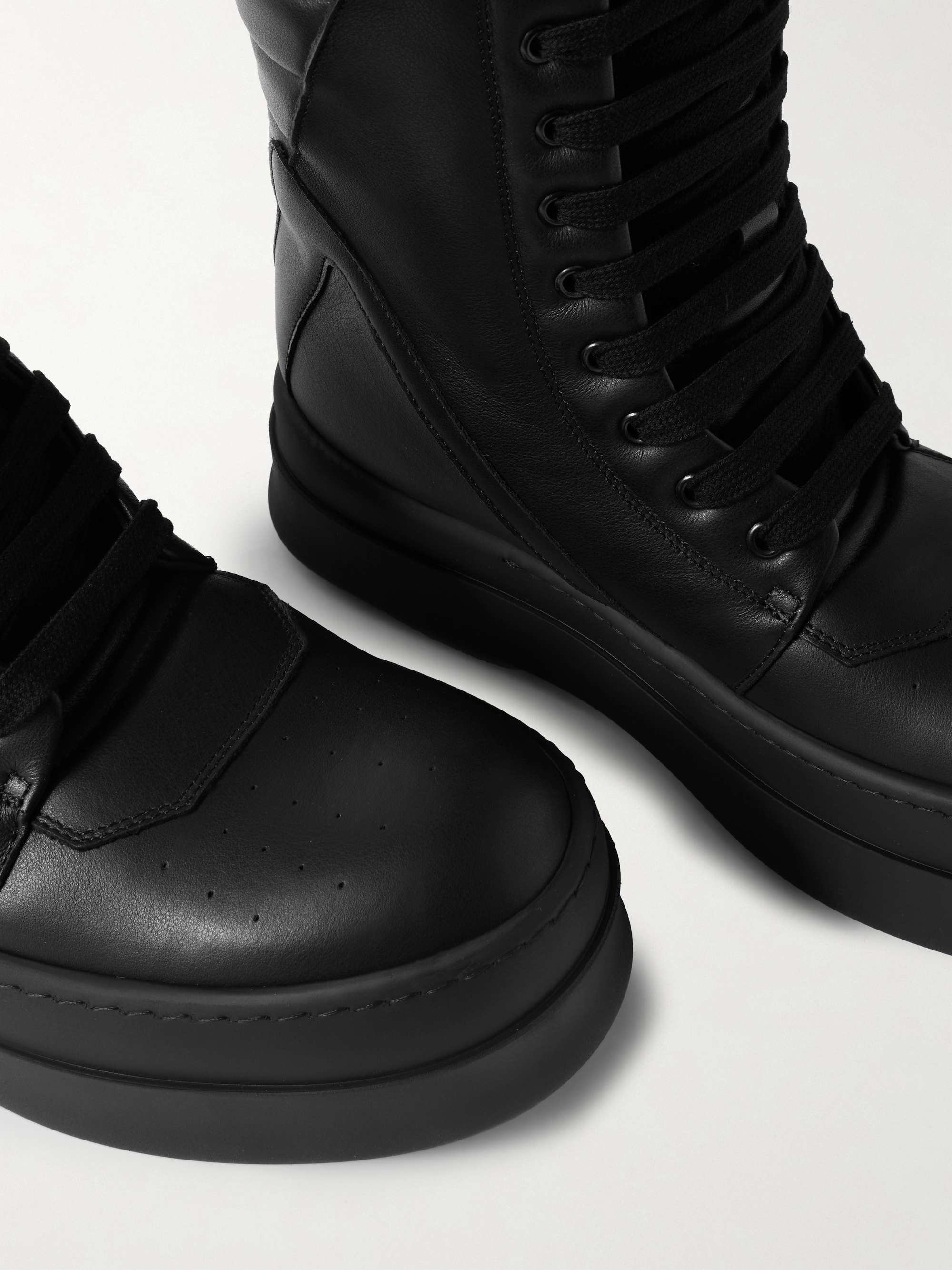 RICK OWENS Mega Geobasket レザー ハイカットスニーカー RICK OWENS Mega Geobasket レザー ハイカットスニーカー