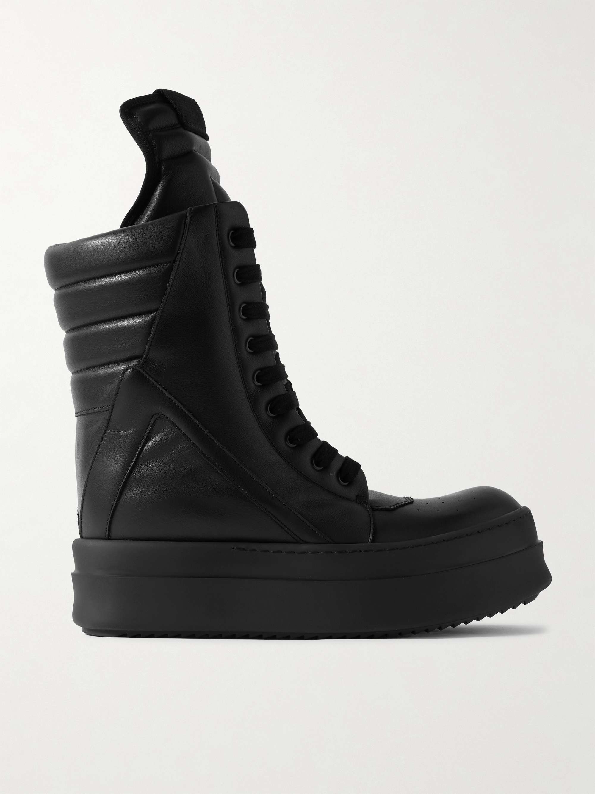 RICK OWENS Mega Geobasket レザー ハイカットスニーカー RICK OWENS Mega Geobasket レザー ハイカットスニーカー