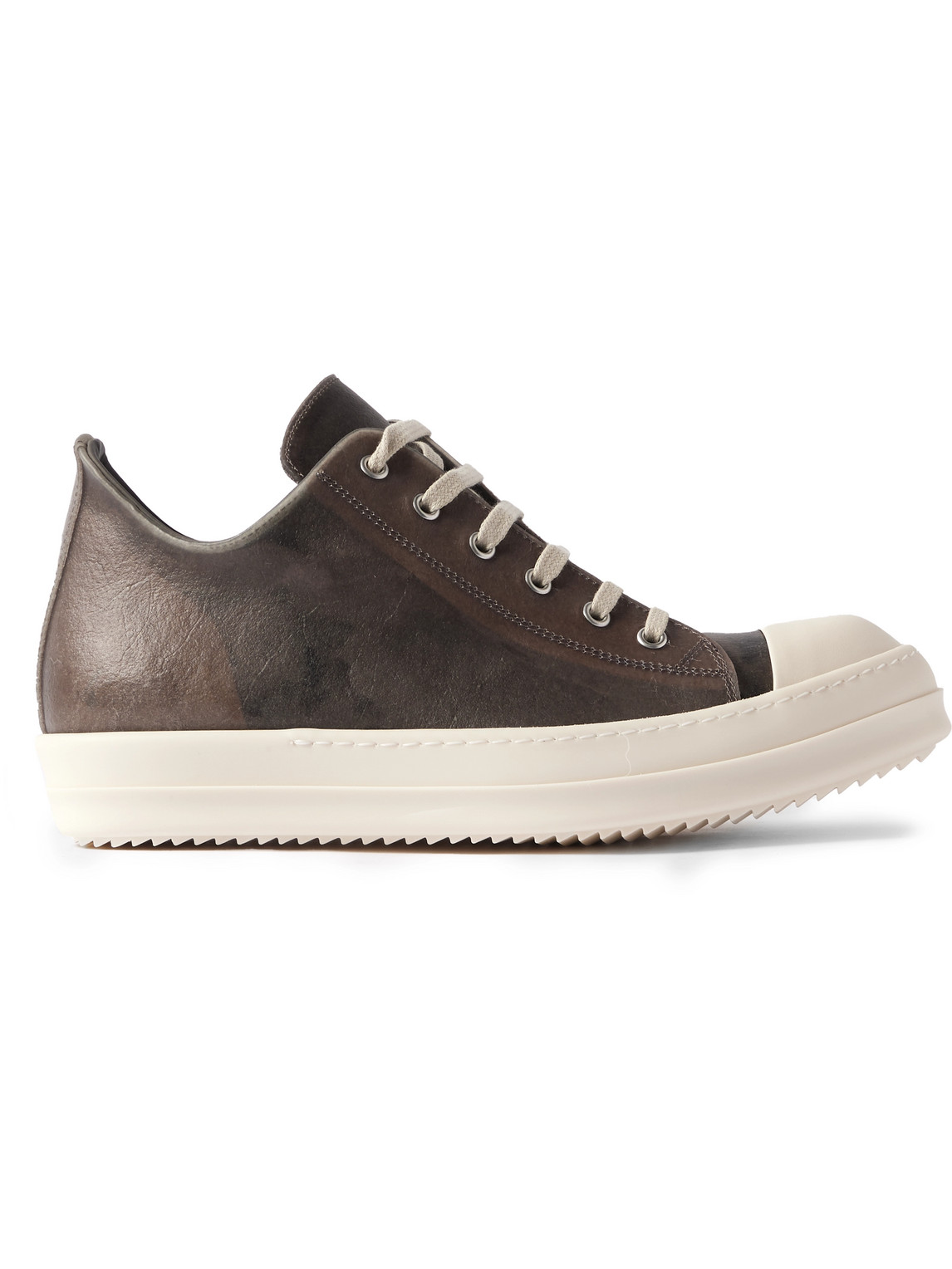 Rick Owens Ramones Transparent-leather Trainers In Brown