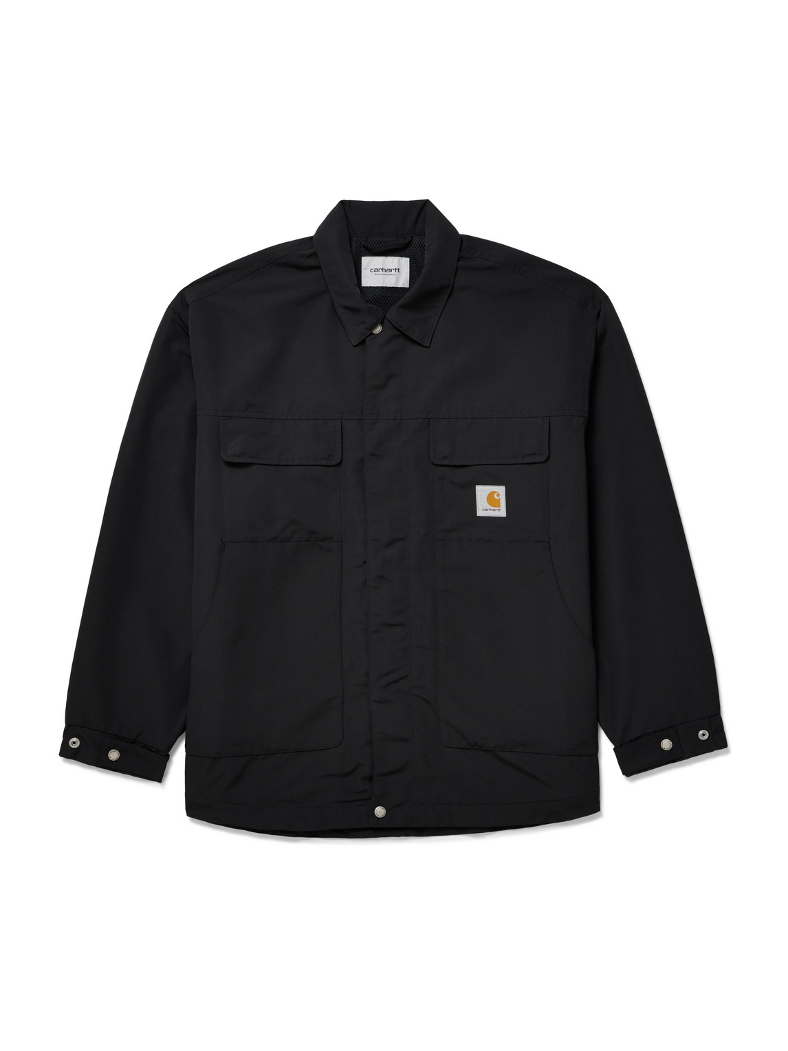 Carhartt Liam Logo-appliquéd Poplin Jacket In Black
