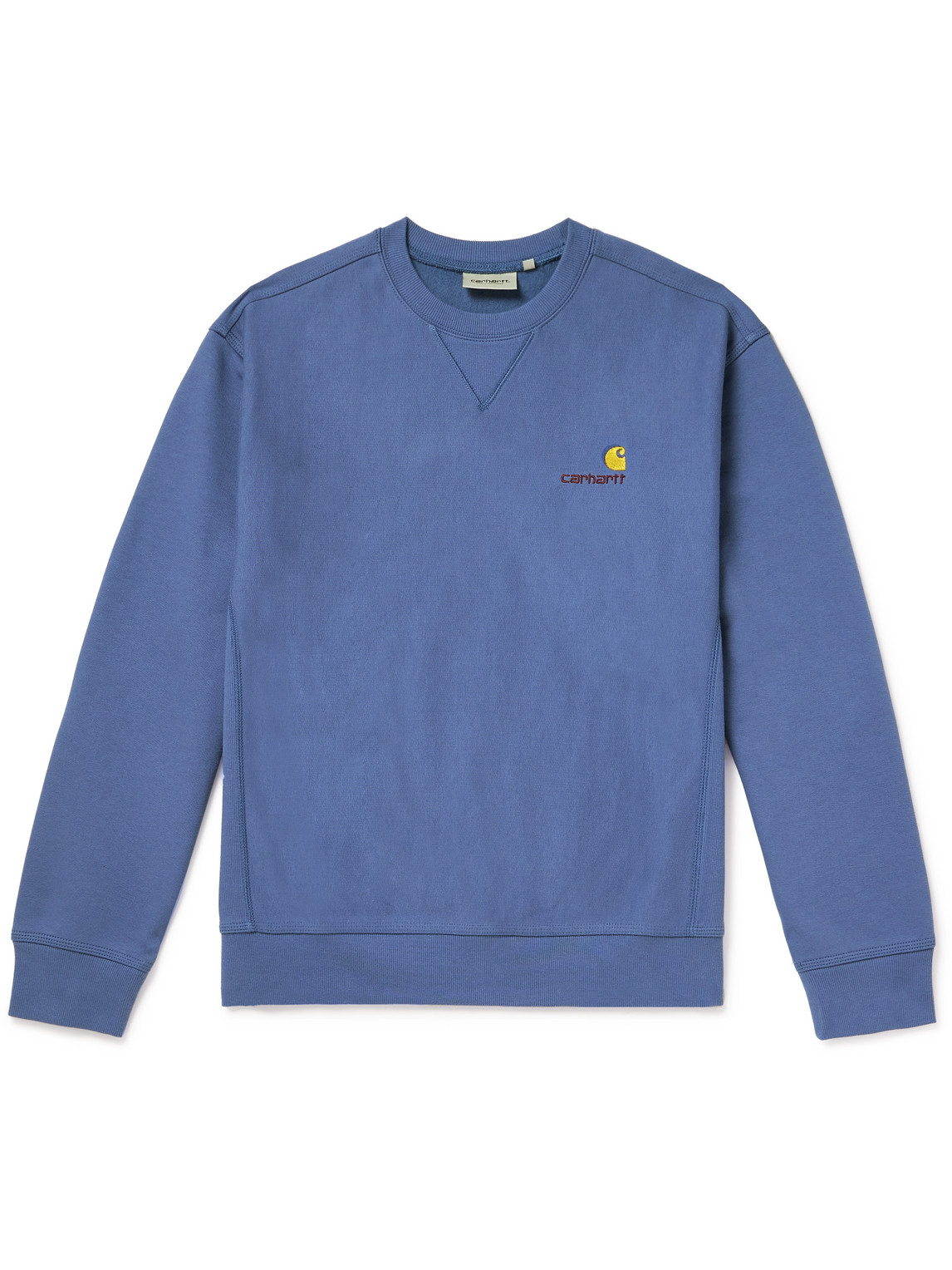 Carhartt Logo-embroidered Cotton-blend Jersey Sweatshirt In Blue