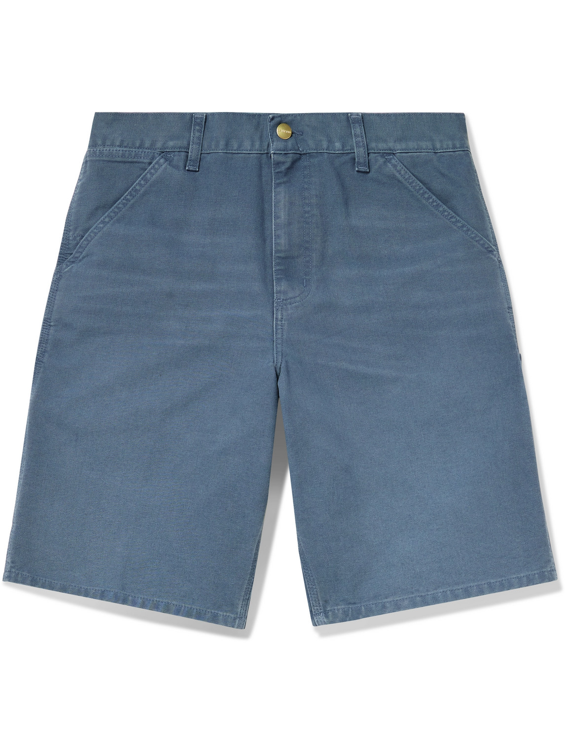 Carhartt Single Knee Straight-leg Organic Cotton-canvas Shorts In Blue