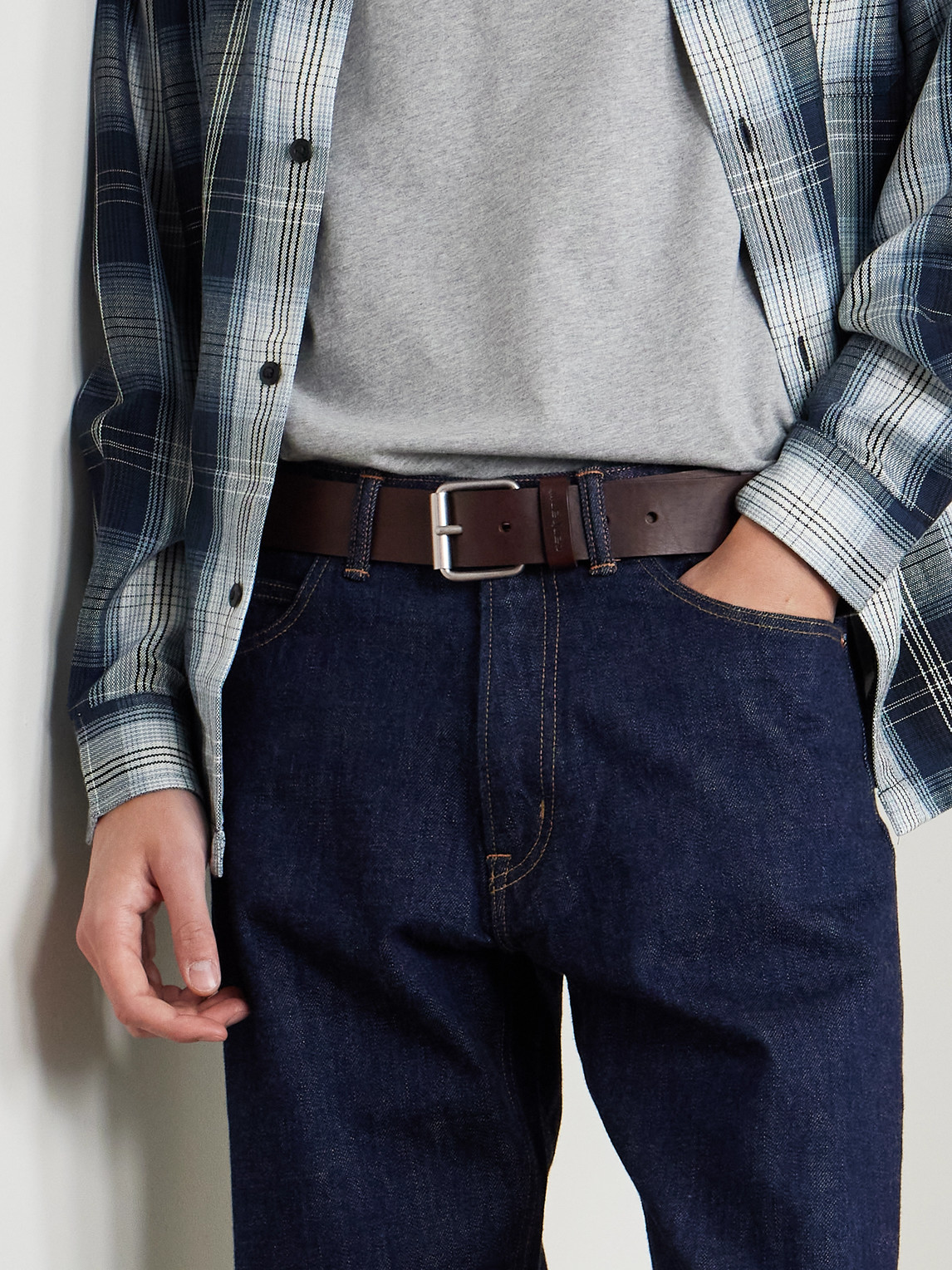 Carhartt Script 4cm Leather Belt In Brown