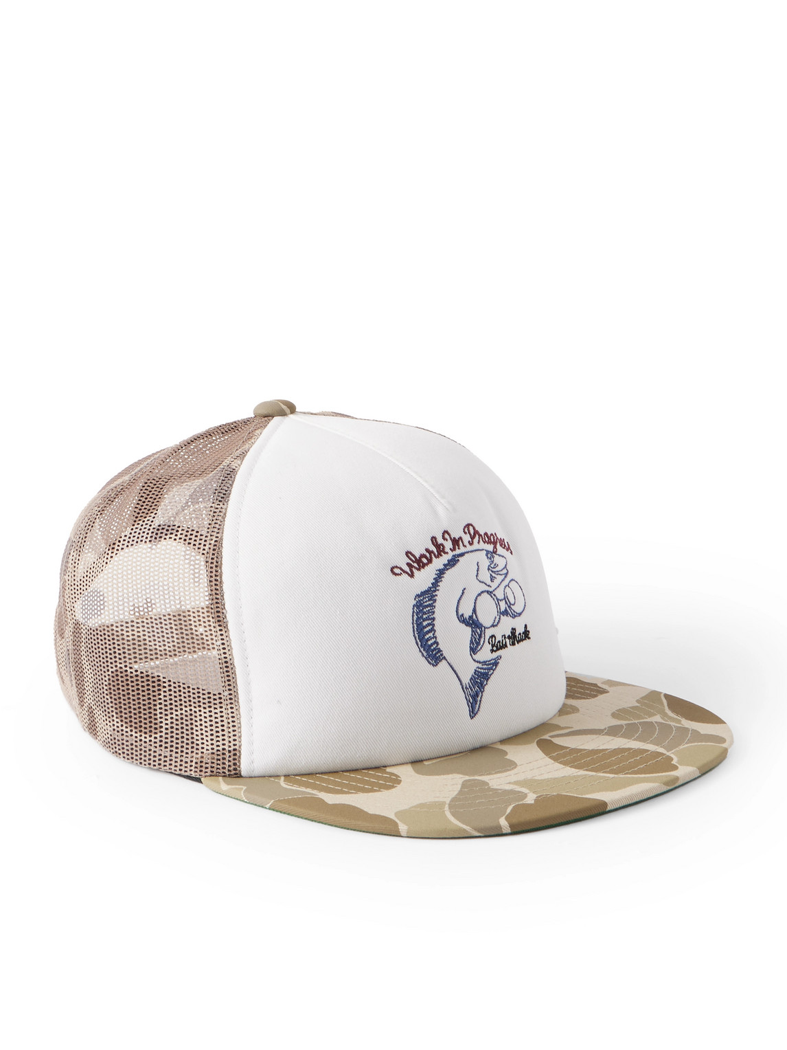Carhartt Embroidered Cotton-twill And Camouflage-print Mesh Trucker Cap