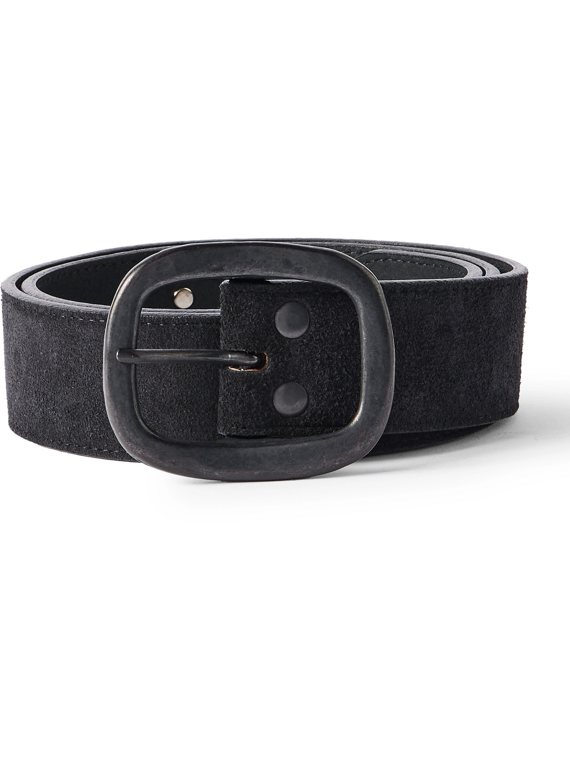 Needles 3cm Paisley Studded Suede Belt In Black