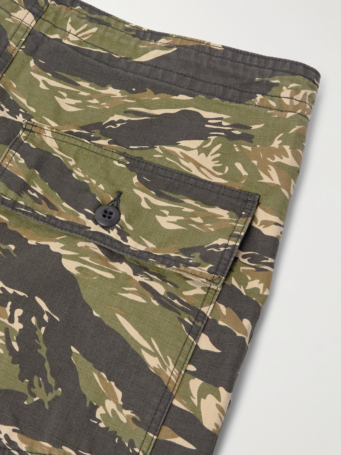 Shop Needles String Fatigue Straight-leg Camouflage-print Cotton-ripstop Drawstring Trousers In Green
