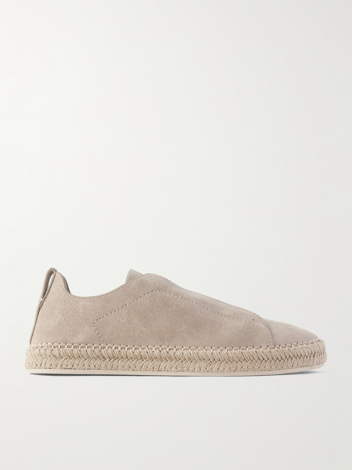 Zegna Triple Stitch™ Leather-Trimmed Suede Slip-On Sneakers - Men