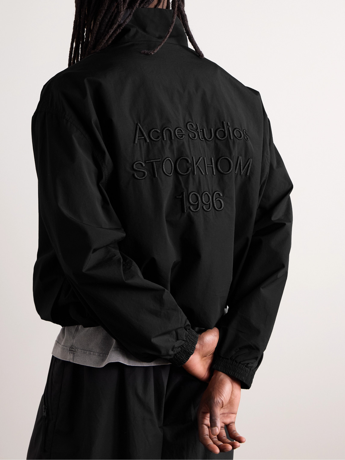 Acne Studios Olandios Logo-embroidered Cotton And Nylon-blend Bomber Jacket In Black