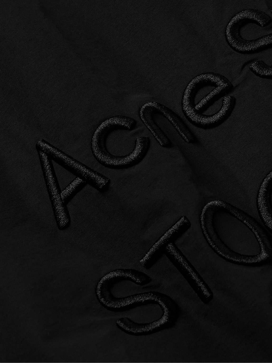 Acne Studios Olandios Logo-embroidered Cotton And Nylon-blend Bomber Jacket In Black