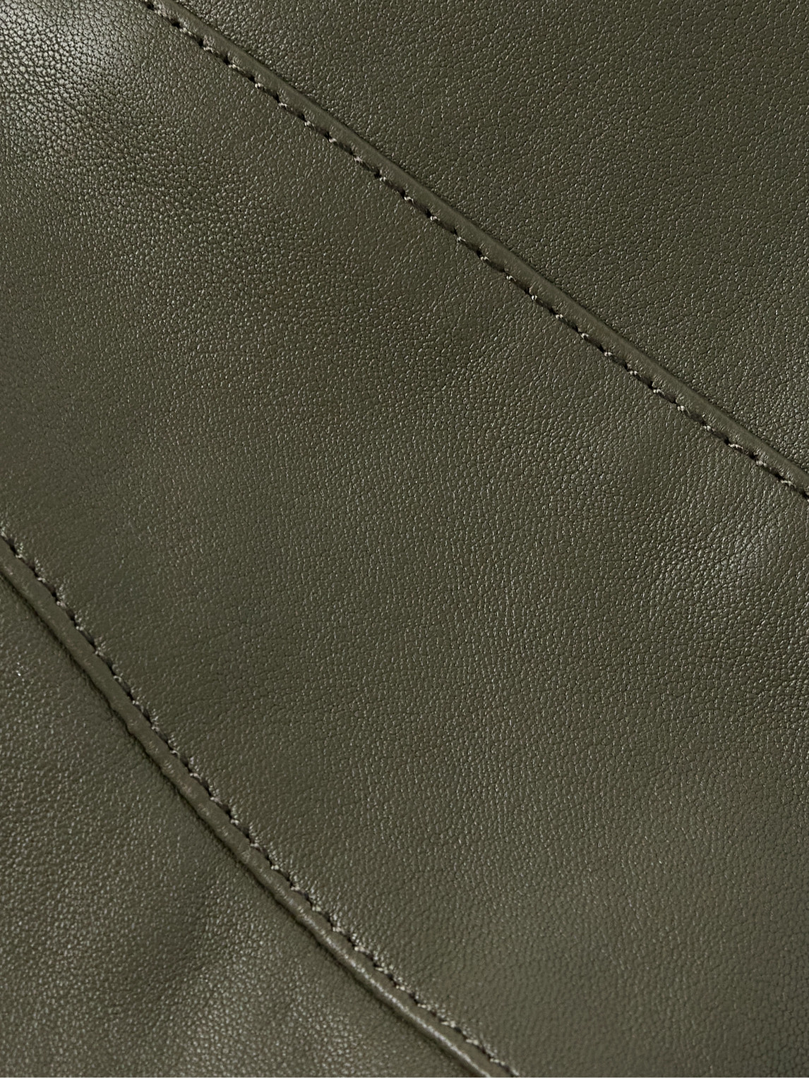 Acne Studios Khaki Paneled Leather Jacket In Green