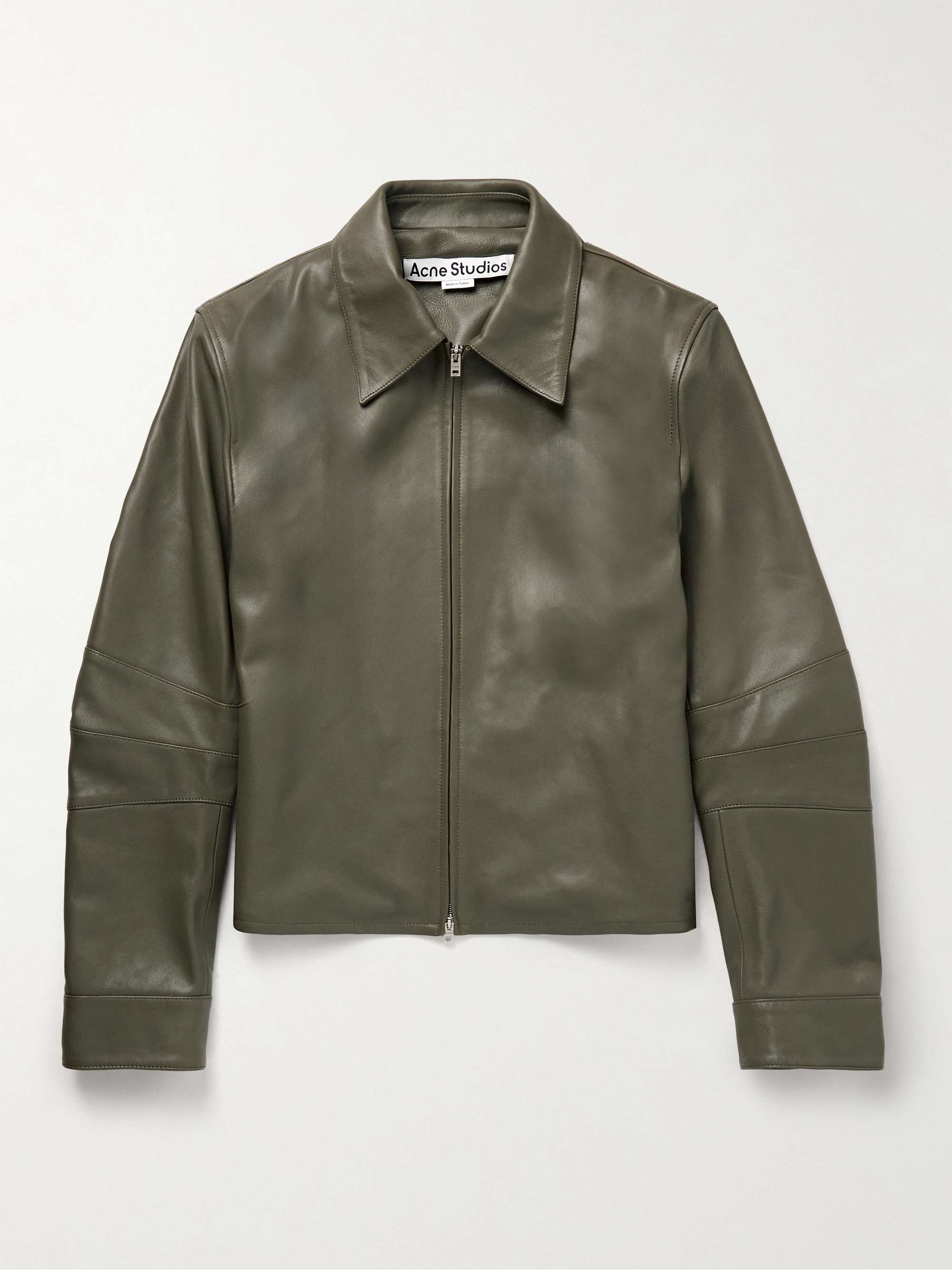 Leather Jacket - green - IT 44