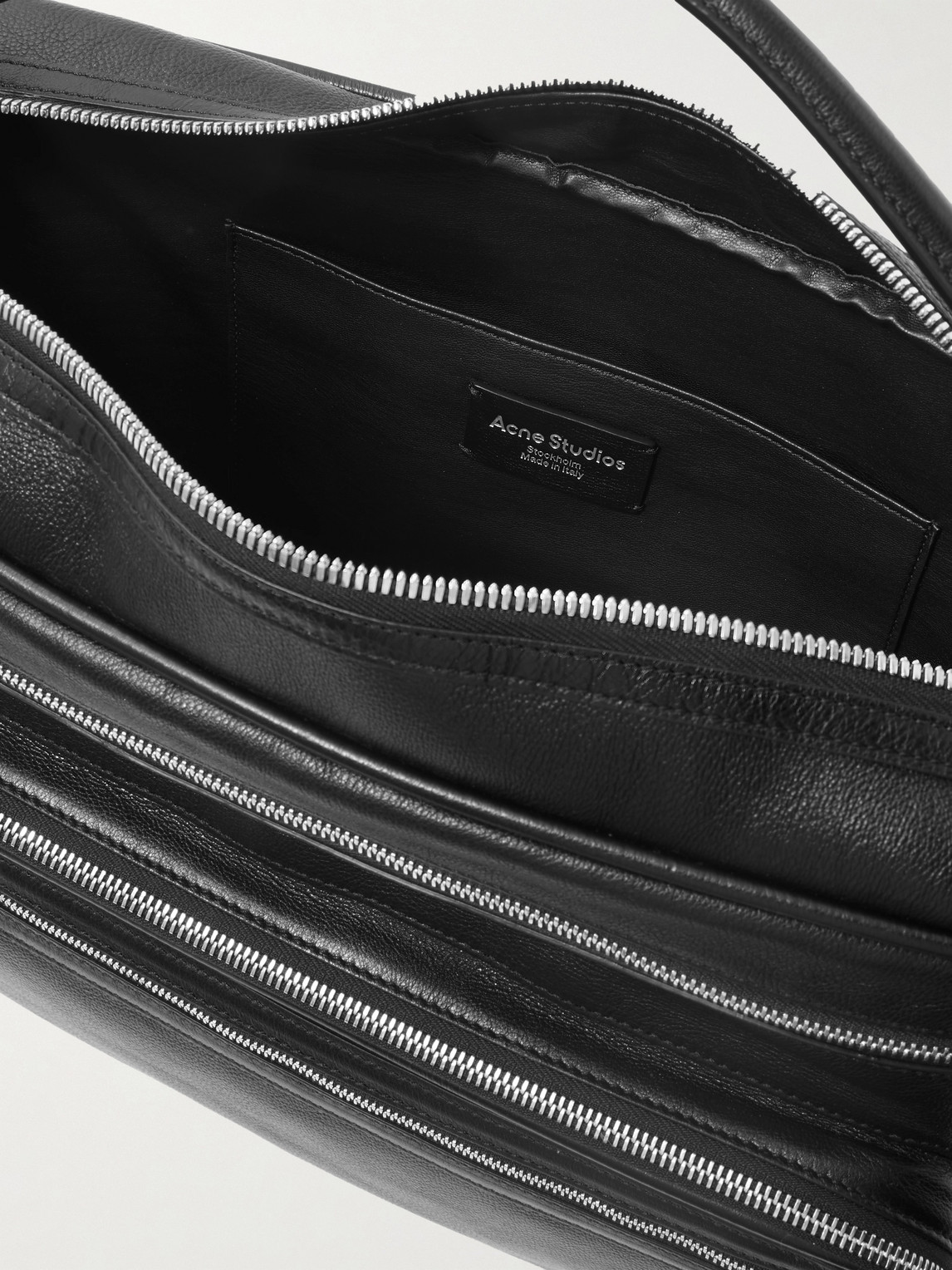 Acne Studios Camero Medium Embellished Textured-leather Tote Bag In Black