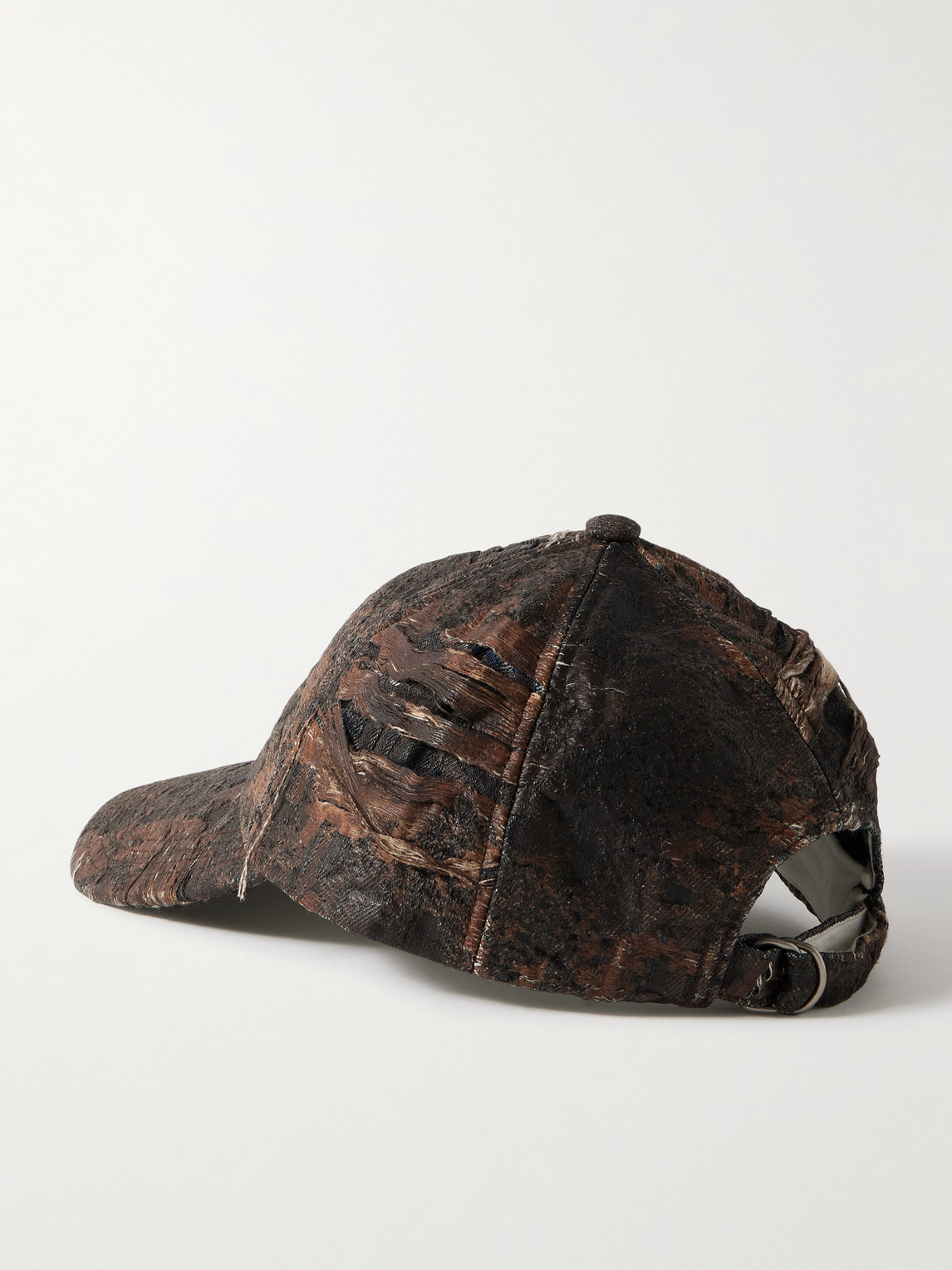 Acne Studios Carliy Distressed Coated Cotton-twill Baseball Cap In Brown
