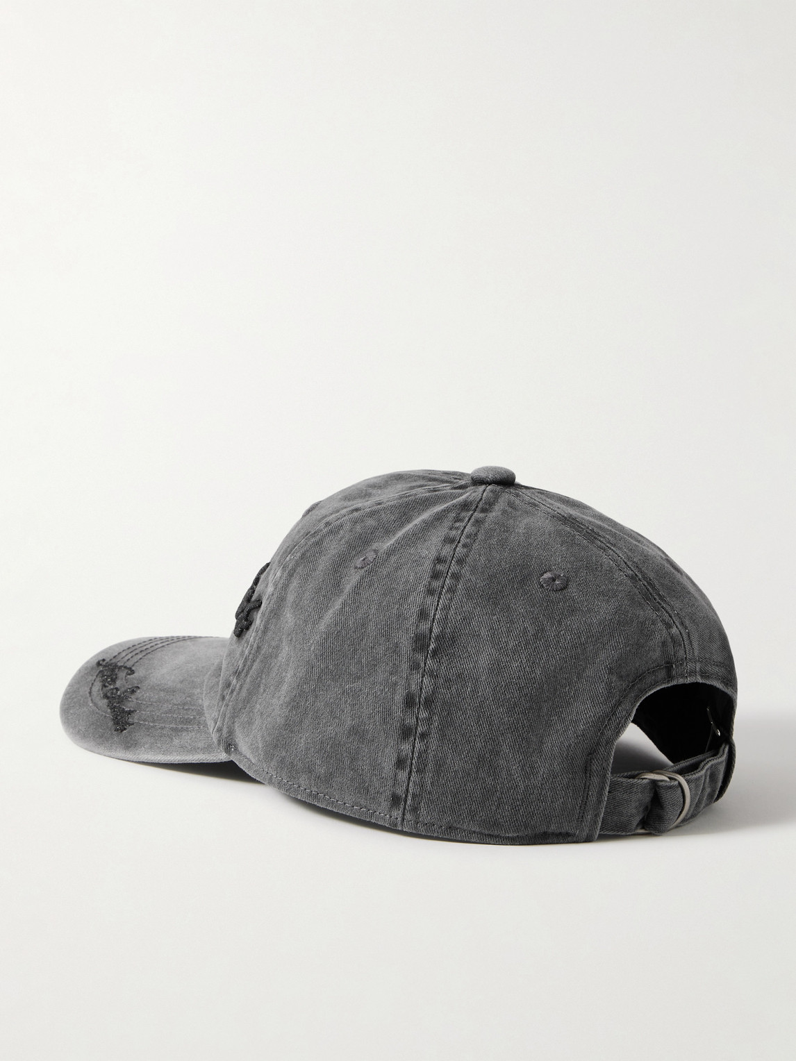 Acne Studios Carliy Tourist Logo-embroidered Cotton-twill Baseball Cap In Black