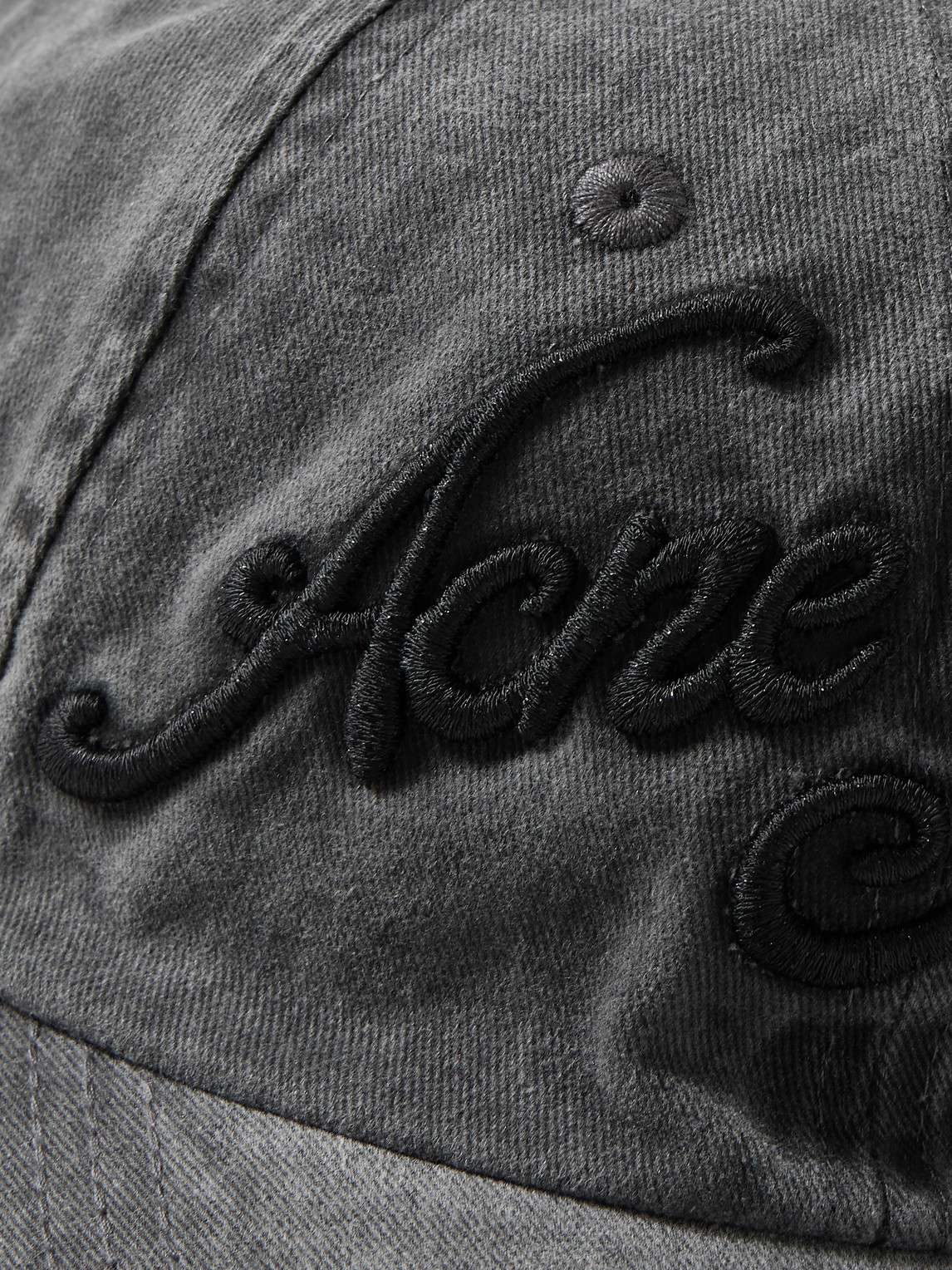 Acne Studios Carliy Tourist Logo-embroidered Cotton-twill Baseball Cap In Black