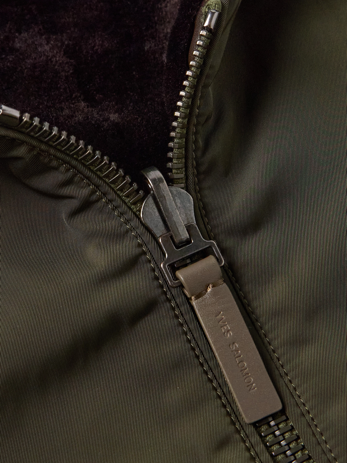 Shop Yves Salomon Reversible Shell And Shearling Bomber Jacket In Green