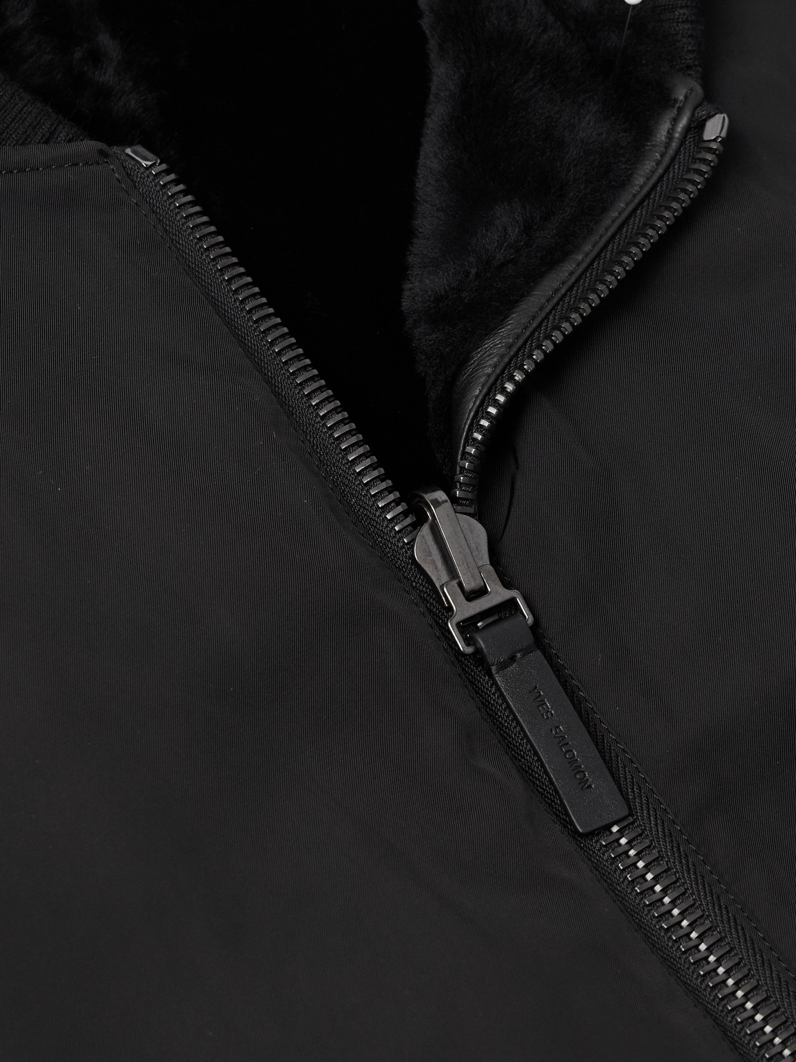 YVES SALOMON MERINILLO REVERSIBLE SHELL AND SHEARLING JACKET