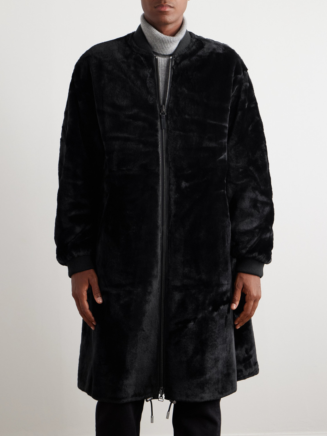 YVES SALOMON MERINILLO REVERSIBLE SHELL AND SHEARLING JACKET