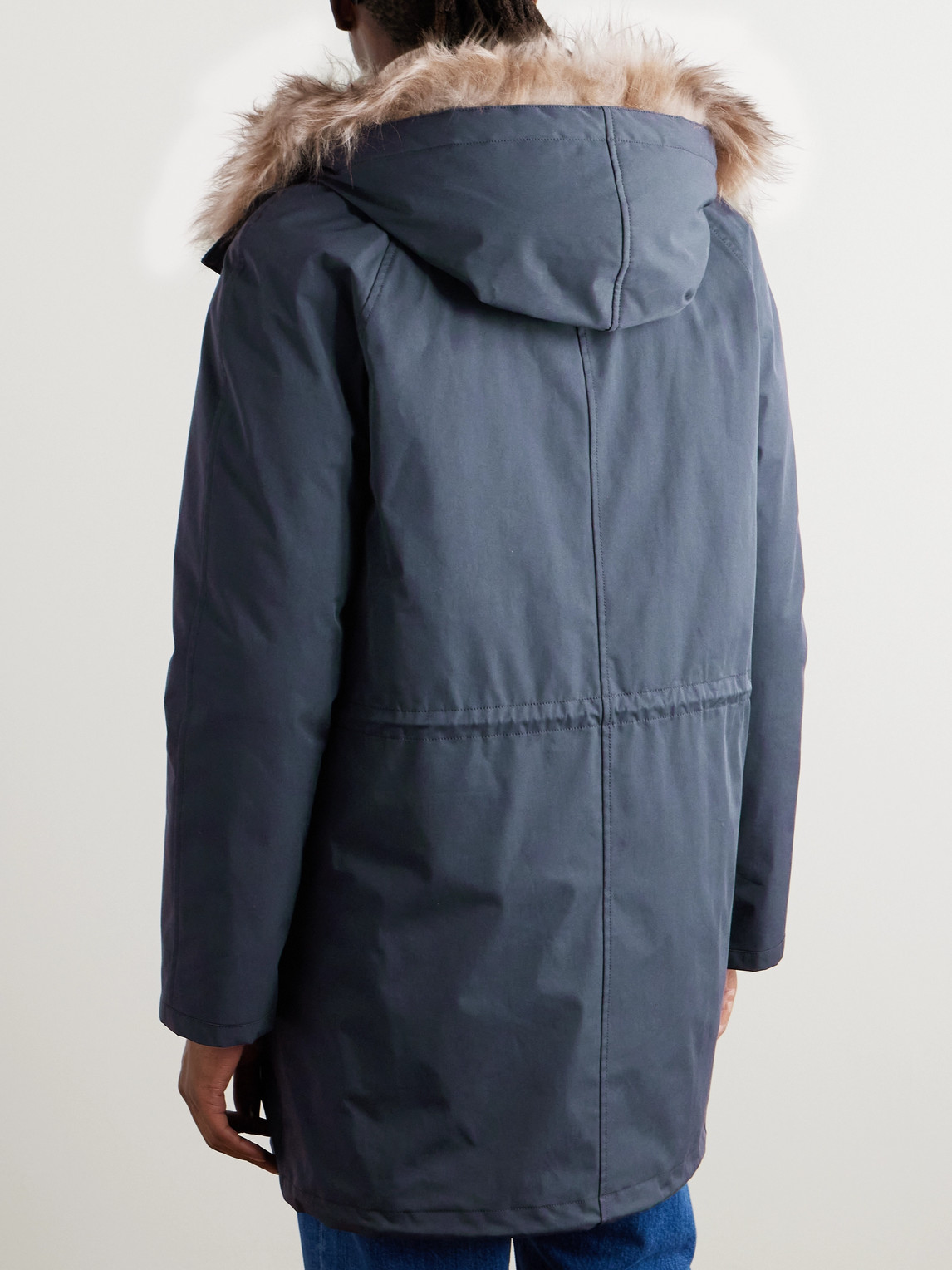 YVES SALOMON ICONIC SHEARLING-TRIMMED PADDED COTTON-BLEND TWILL DOWN PARKA
