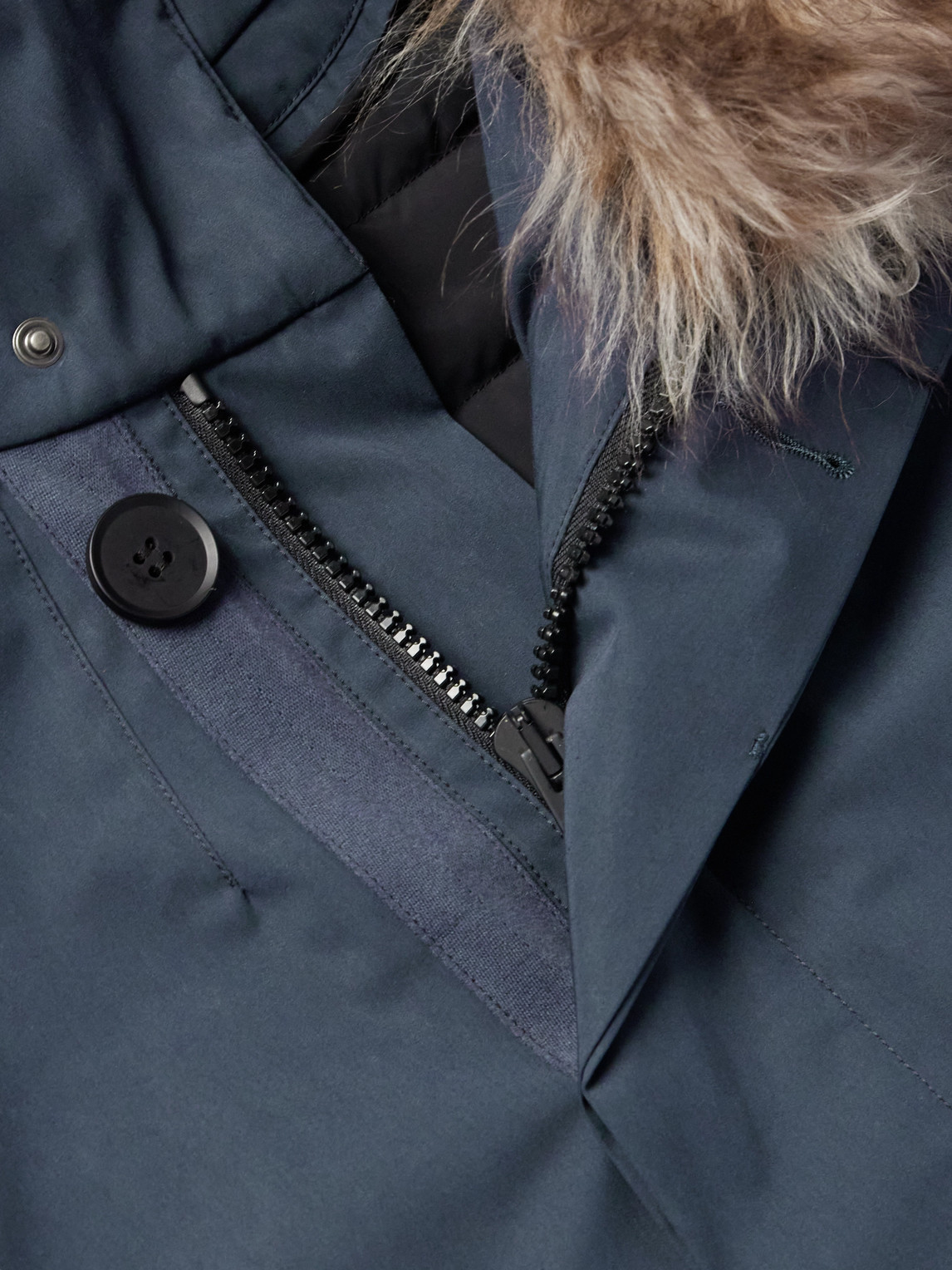 YVES SALOMON ICONIC SHEARLING-TRIMMED PADDED COTTON-BLEND TWILL DOWN PARKA