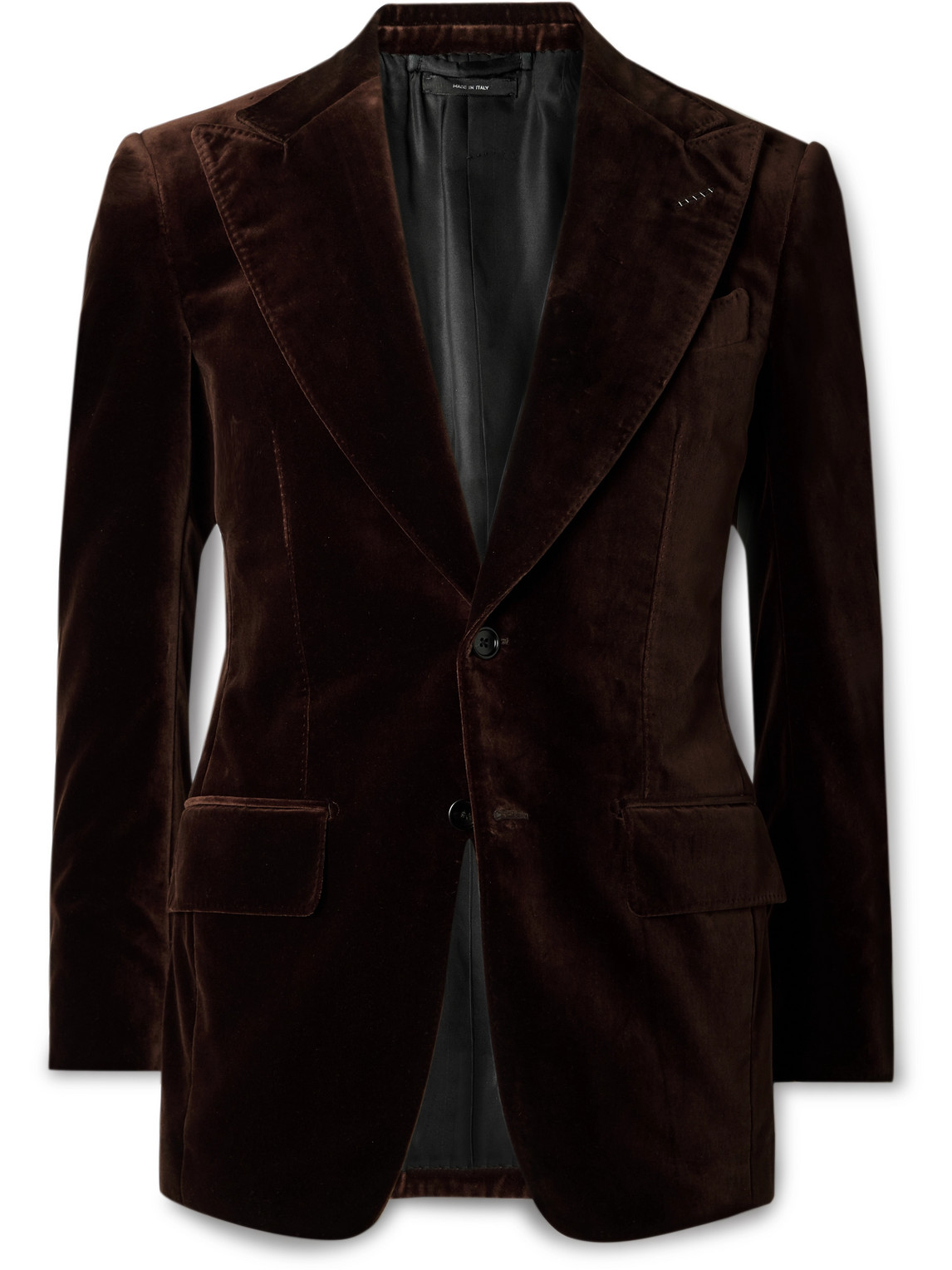 Tom Ford Dyllan Cotton-velvet Suit Jacket In Brown