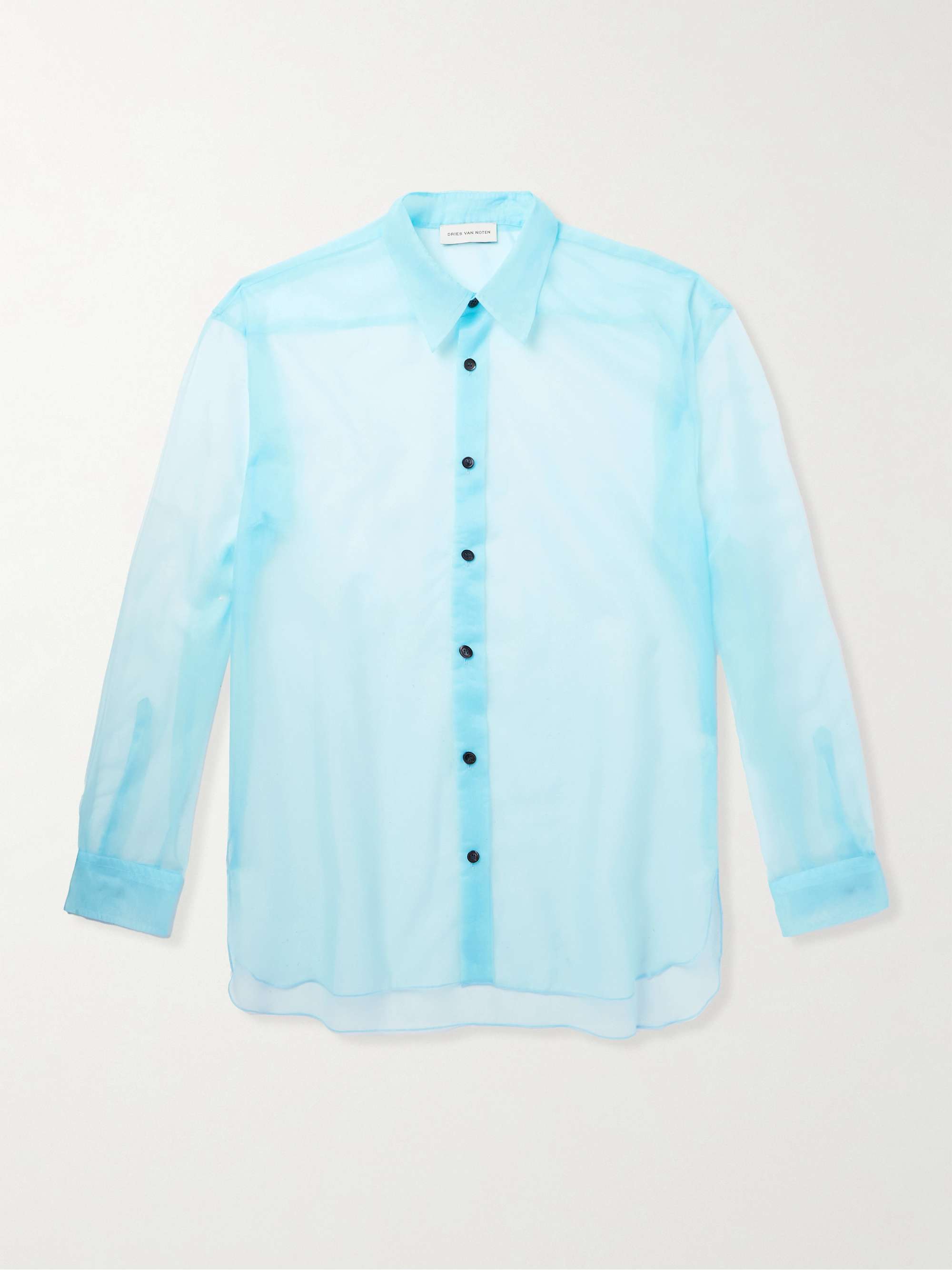 Blue Oversized Organza Shirt | DRIES VAN NOTEN | MR PORTER