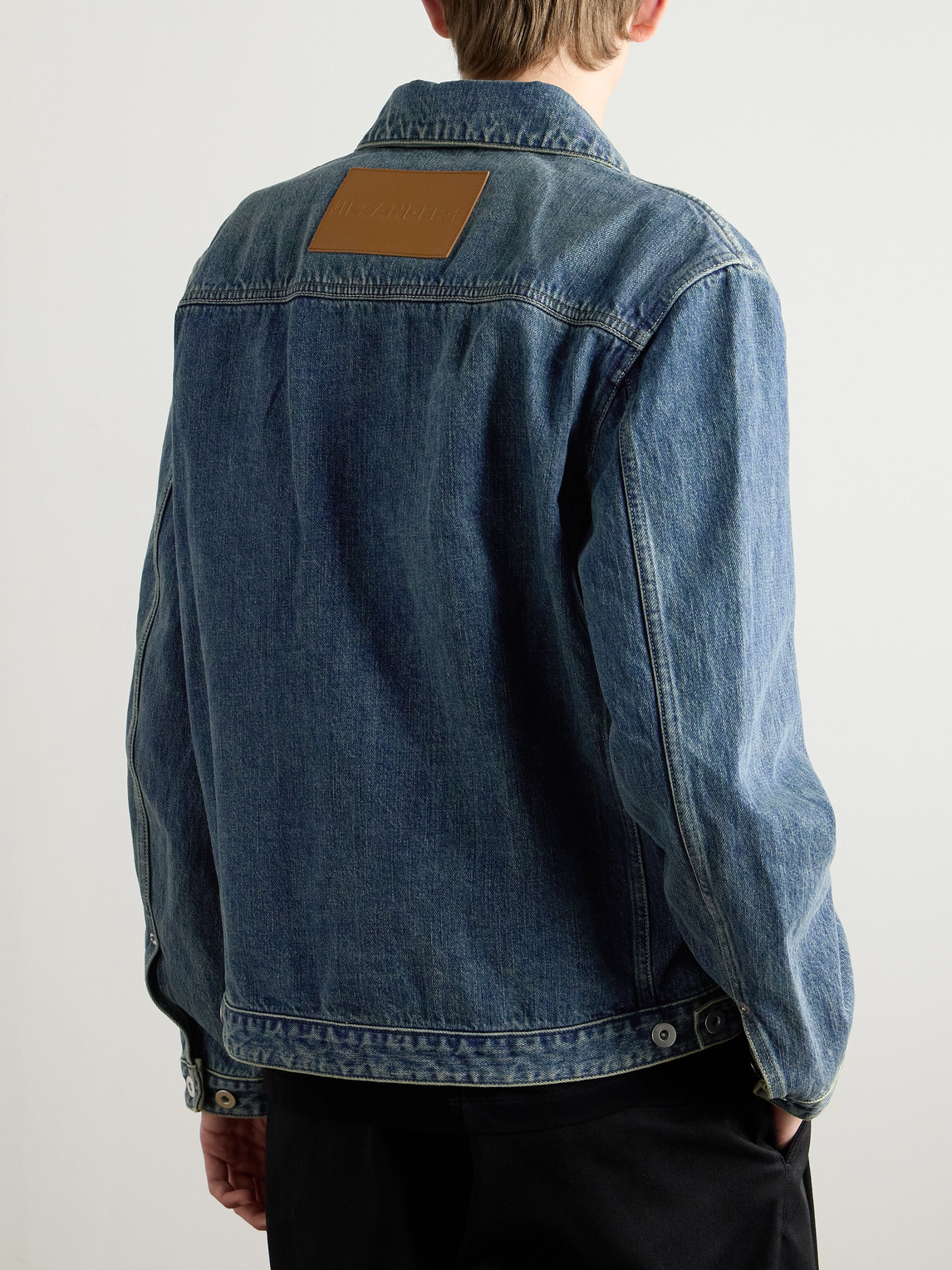 Jil Sander Denim Jacket Featuring Chest Pocket And Contrast Stitching In Blue