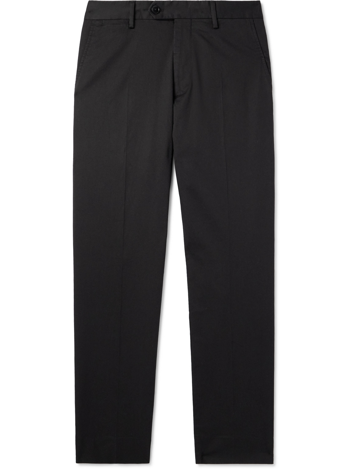 Nn07 Wilhelm 1804 Slim-fit Straight-leg Organic Cotton-blend Chinos In Black