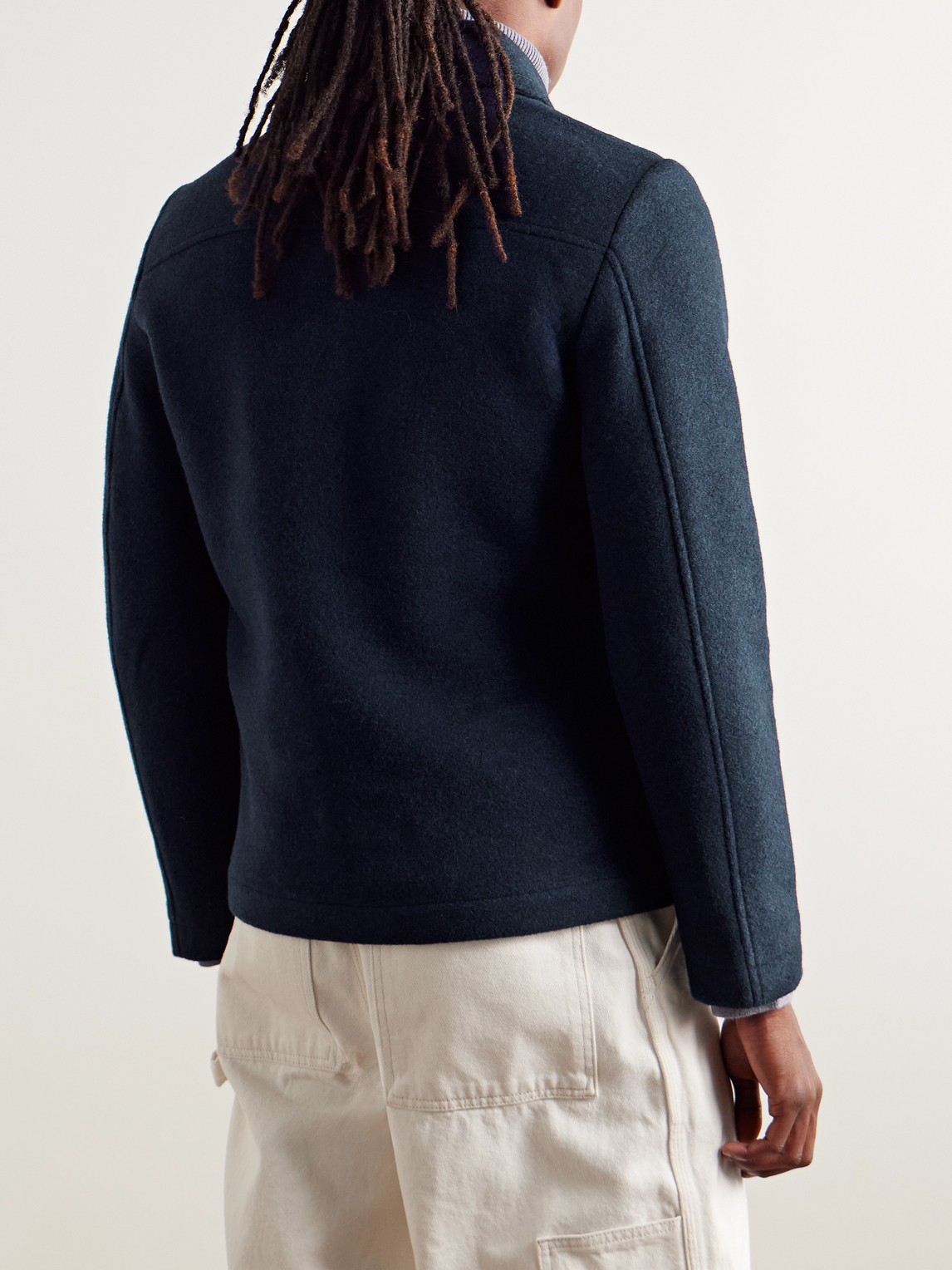 Shop Nn07 Gael 8267 Brushed Wool-blend Jacket In Blue