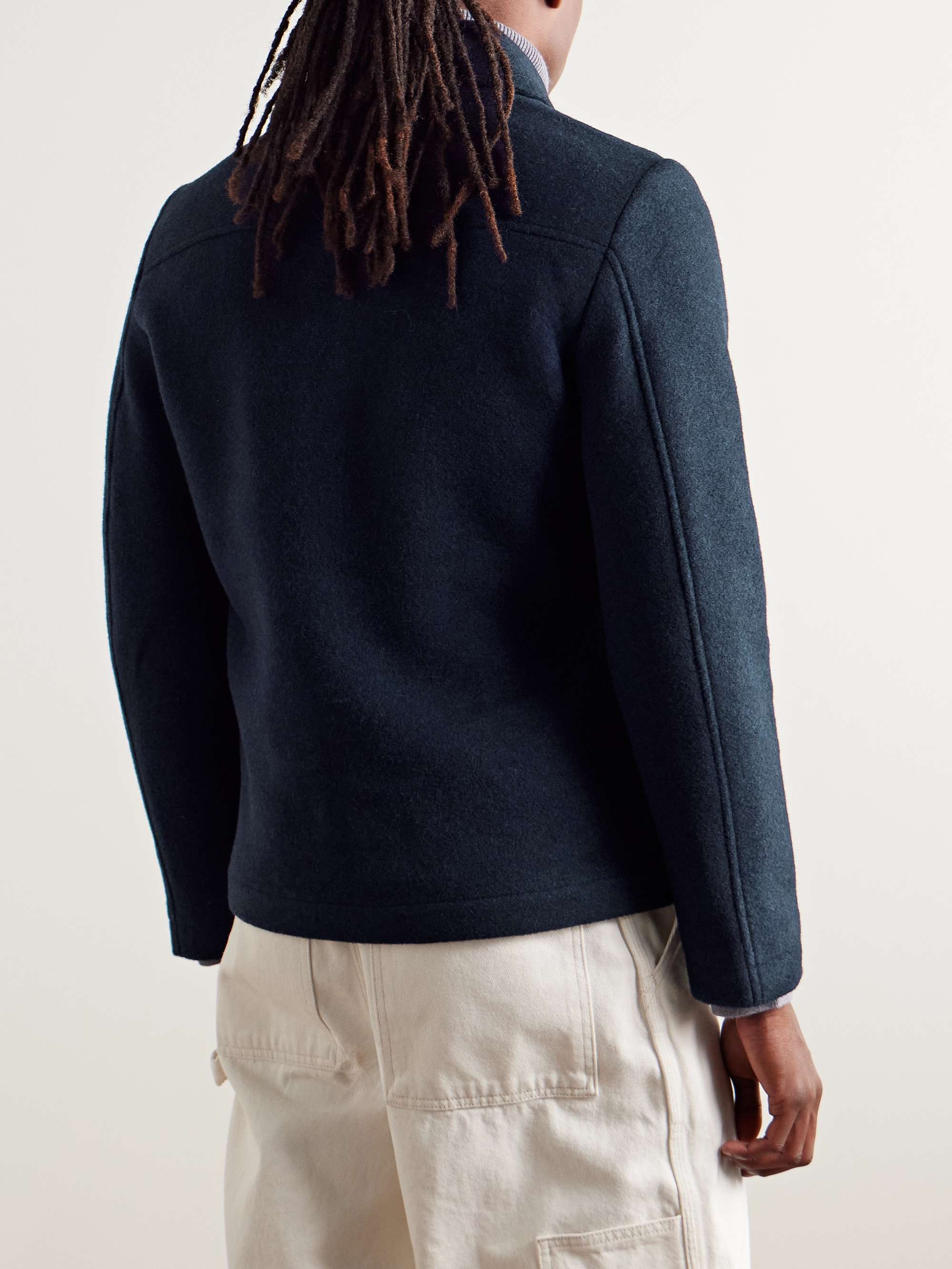 NN07 Gael Checked Brushed Wool-Blend Jacket