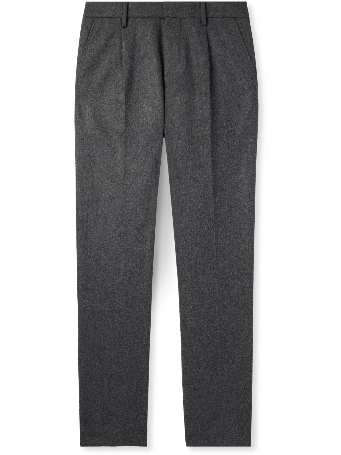 Nn07 Bill 1630 Straight-leg Pleated Wool-blend Trousers In Gray