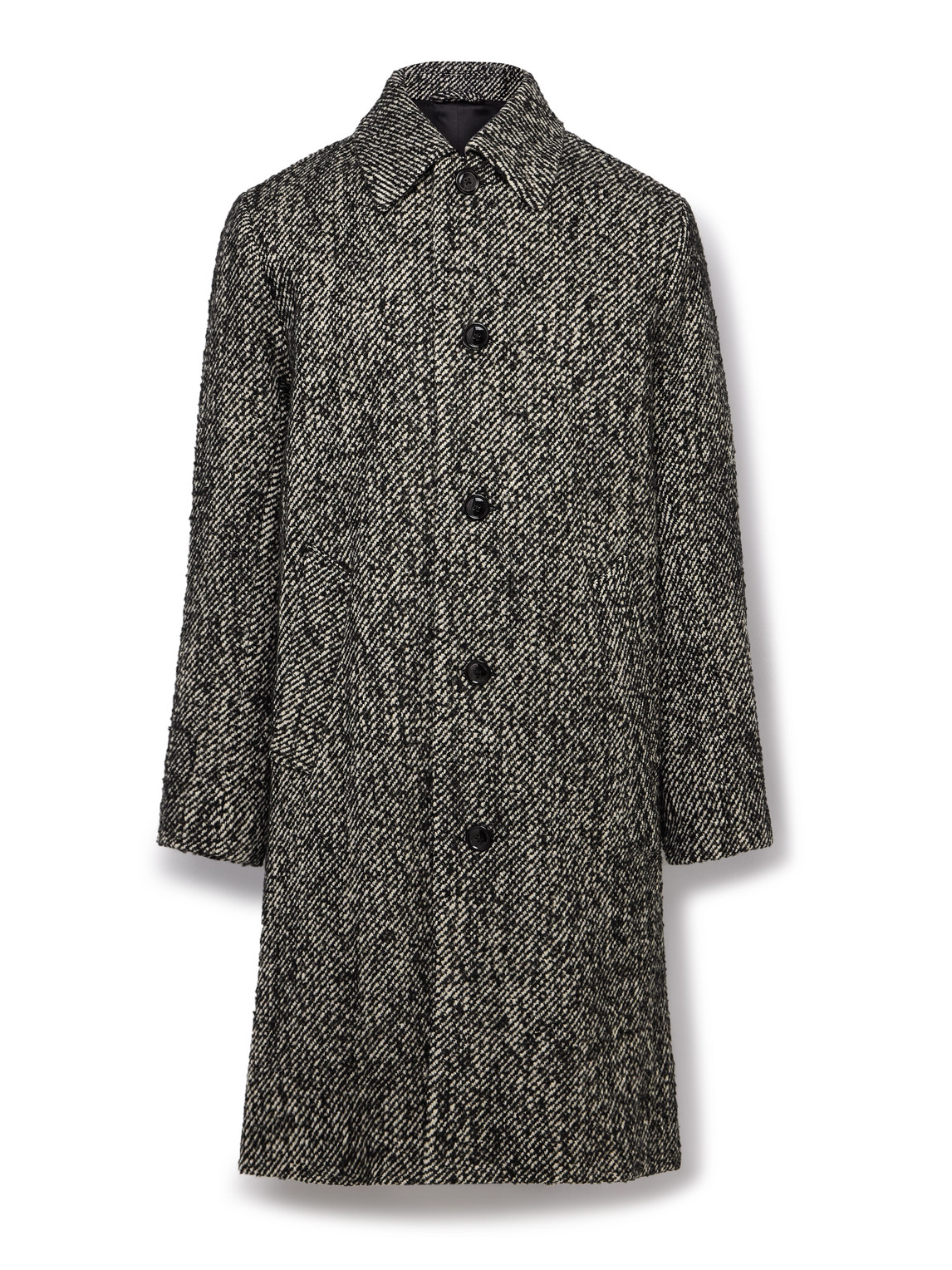 Nn07 Chevron Motif Long Sleeve Coat With Pockets In Gray