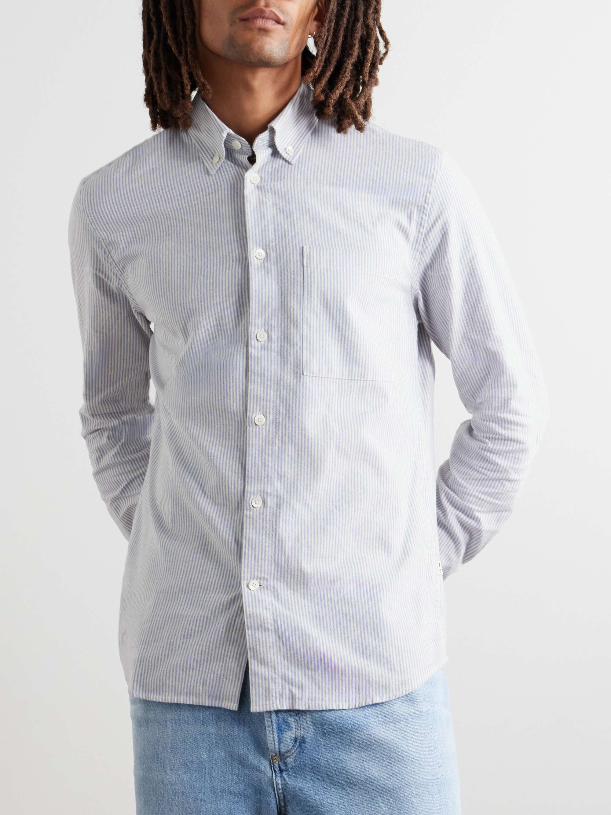 NN07 Camicia in popeline di cotone con collo button-down Arne